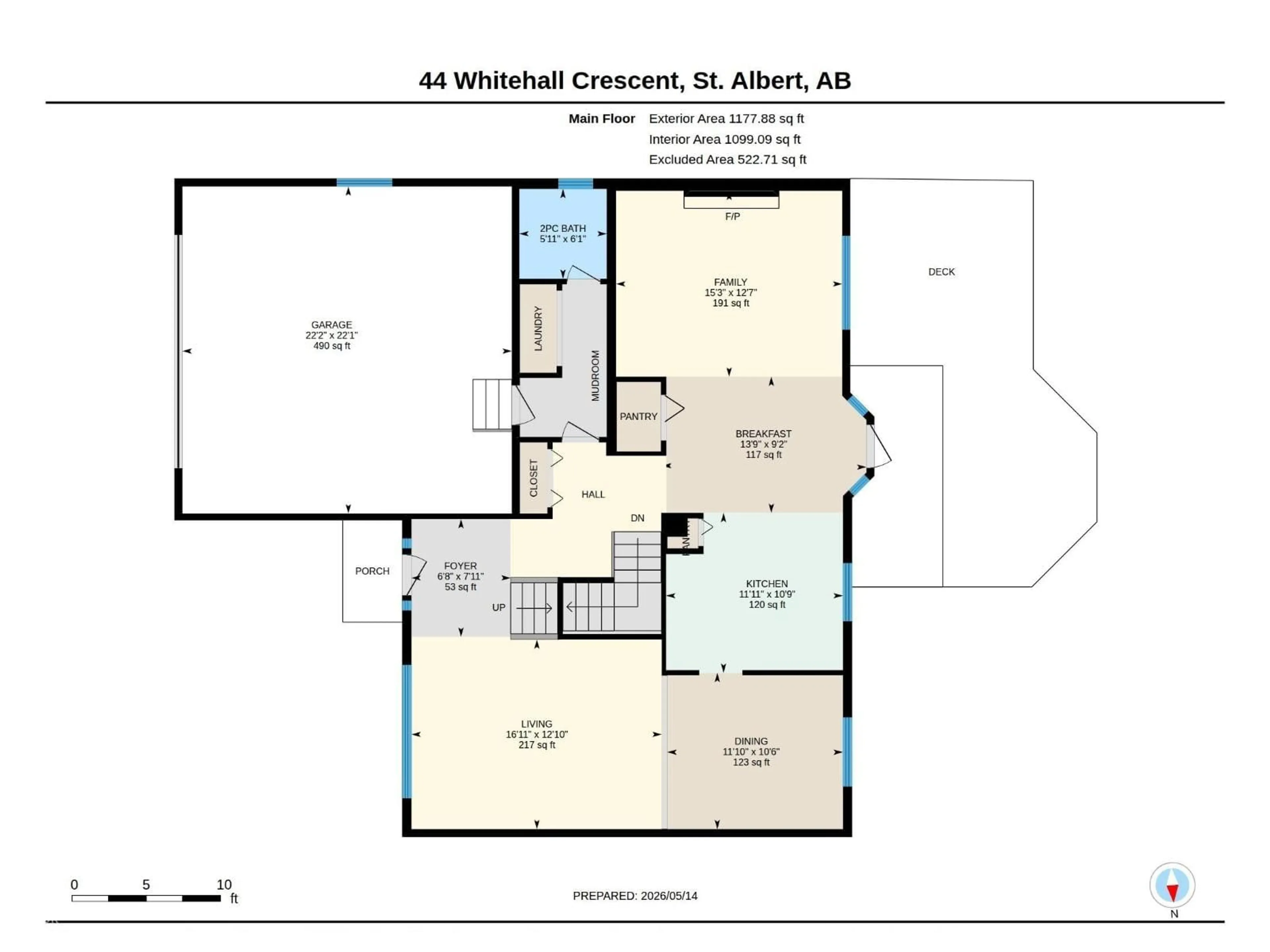 Floor plan for 44 WHITEHALL CR, St. Albert Alberta T8N3G4