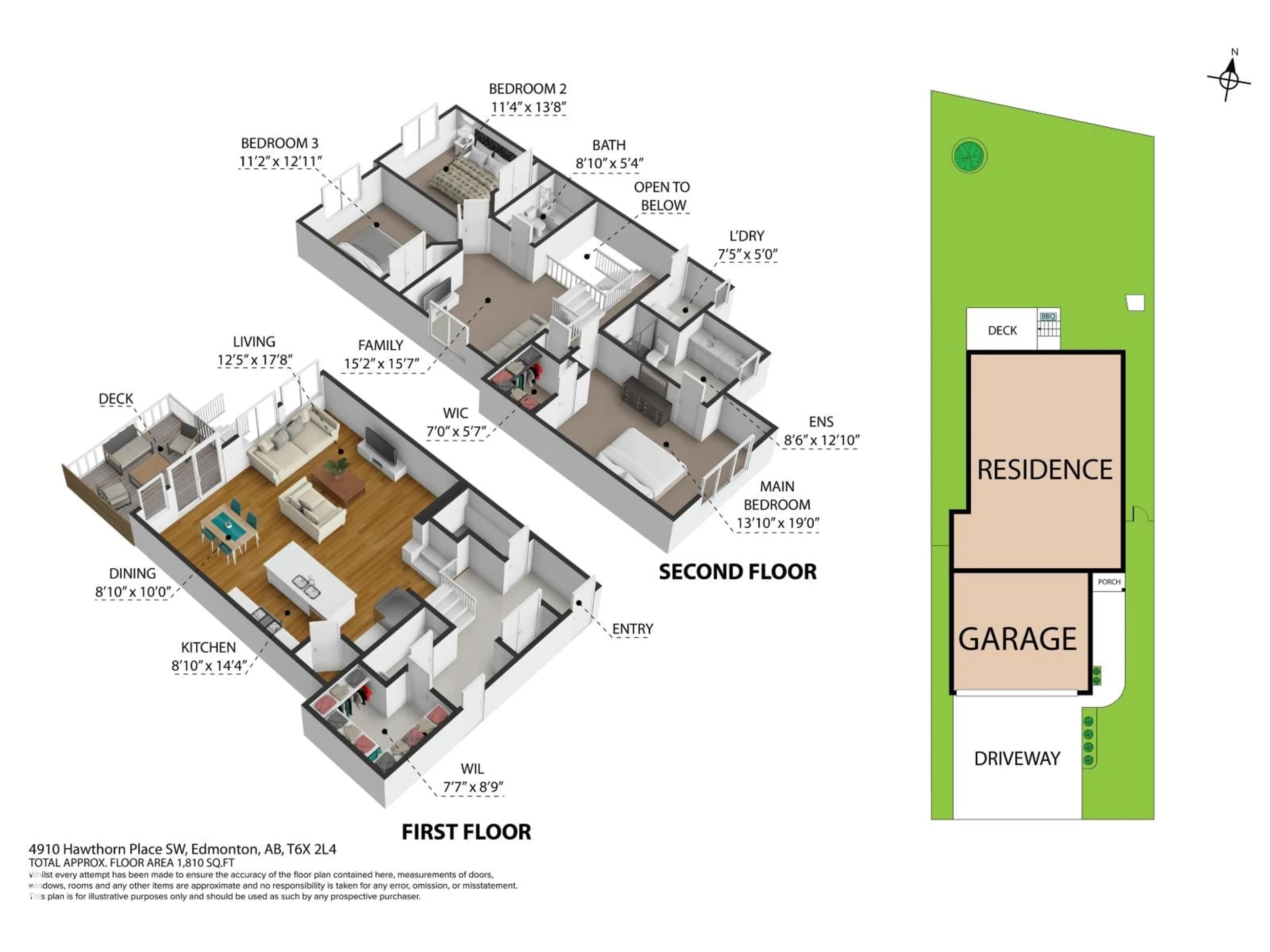 Floor plan for 4910 HAWTHORN PL, Edmonton Alberta T6X2B8