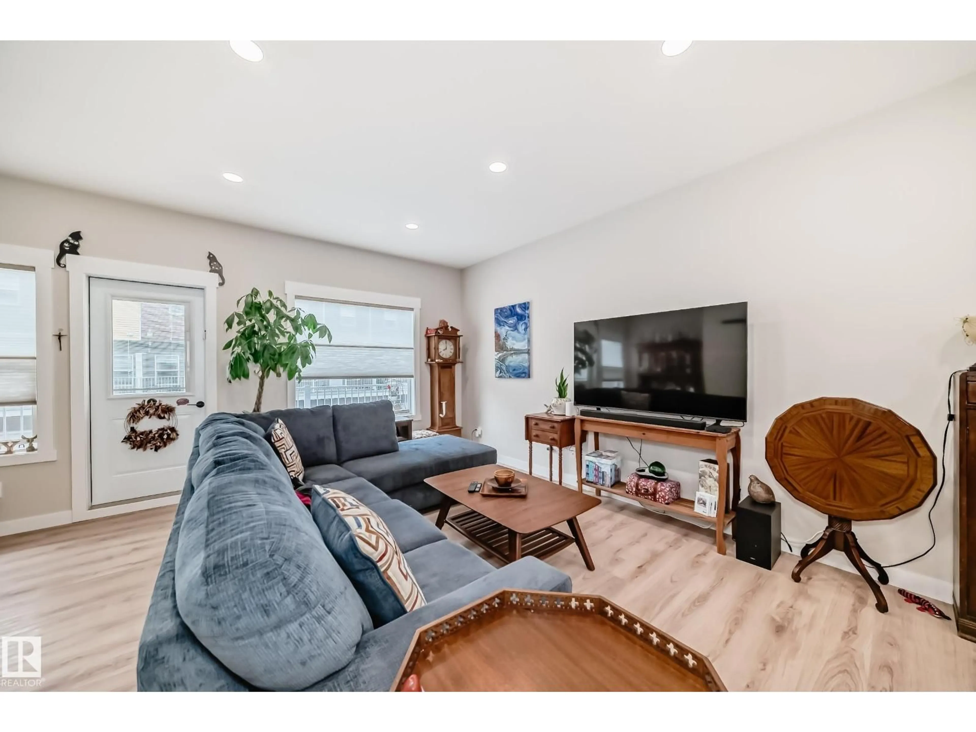 Living room with furniture, wood/laminate floor for #37 - 150 EVERITT DR, St. Albert Alberta T8N7R8