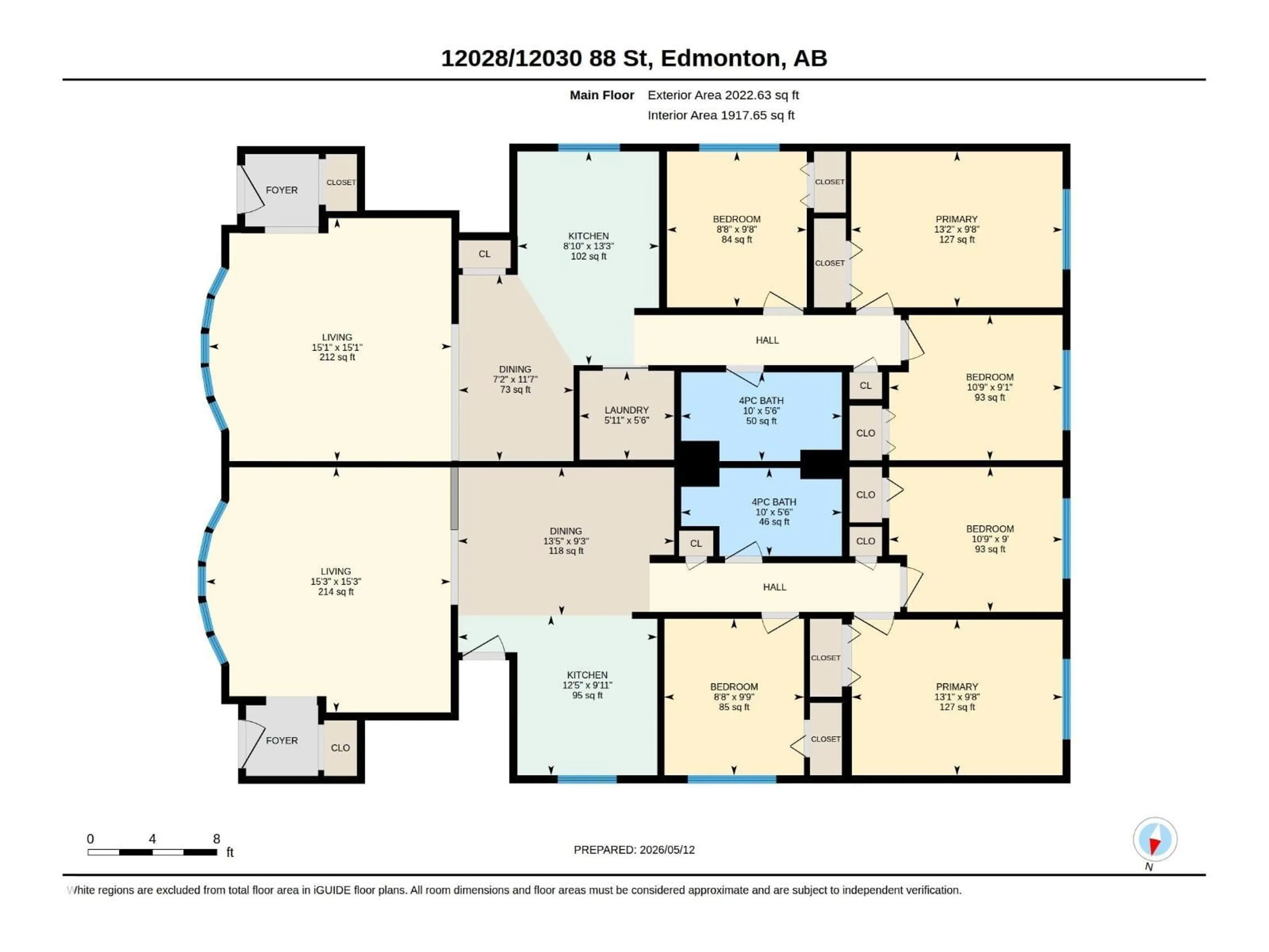 Floor plan for NW - 12028-30 88 ST, Edmonton Alberta T5B3S4
