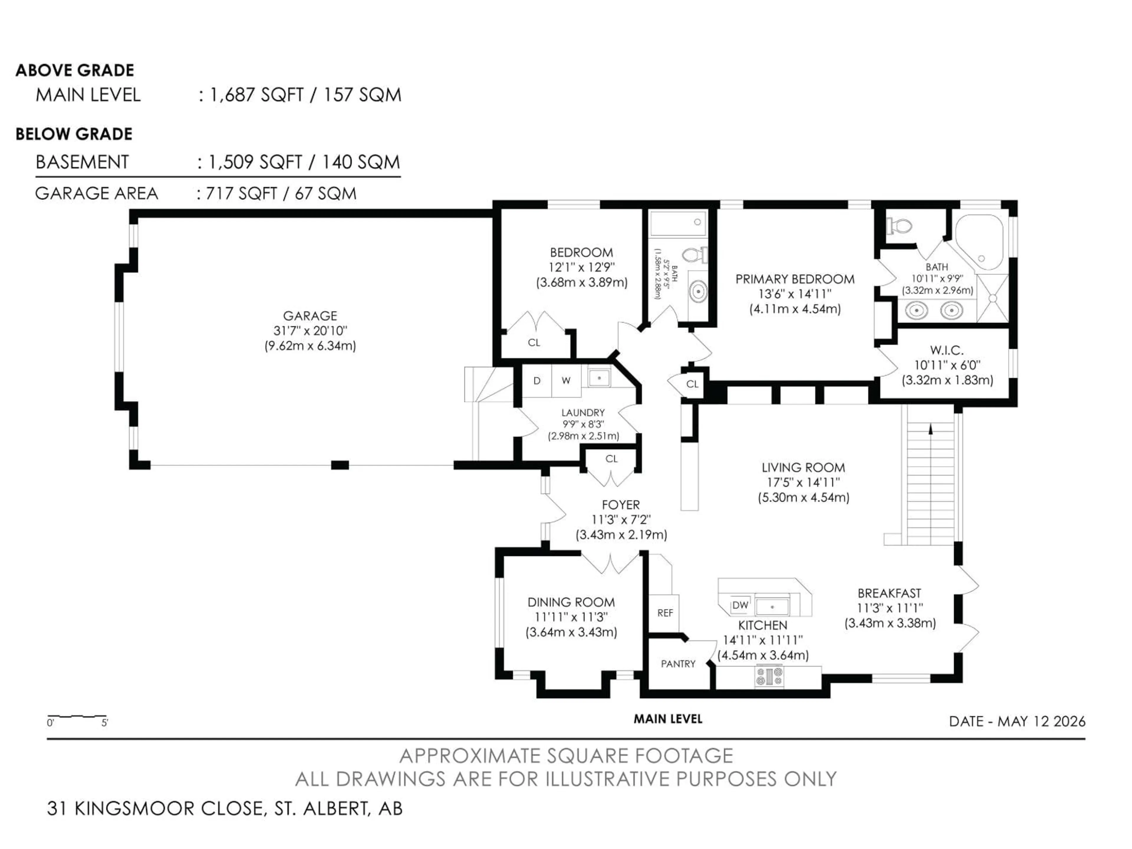 Floor plan for 31 KINGSMOOR CL, St. Albert Alberta T8N0S4