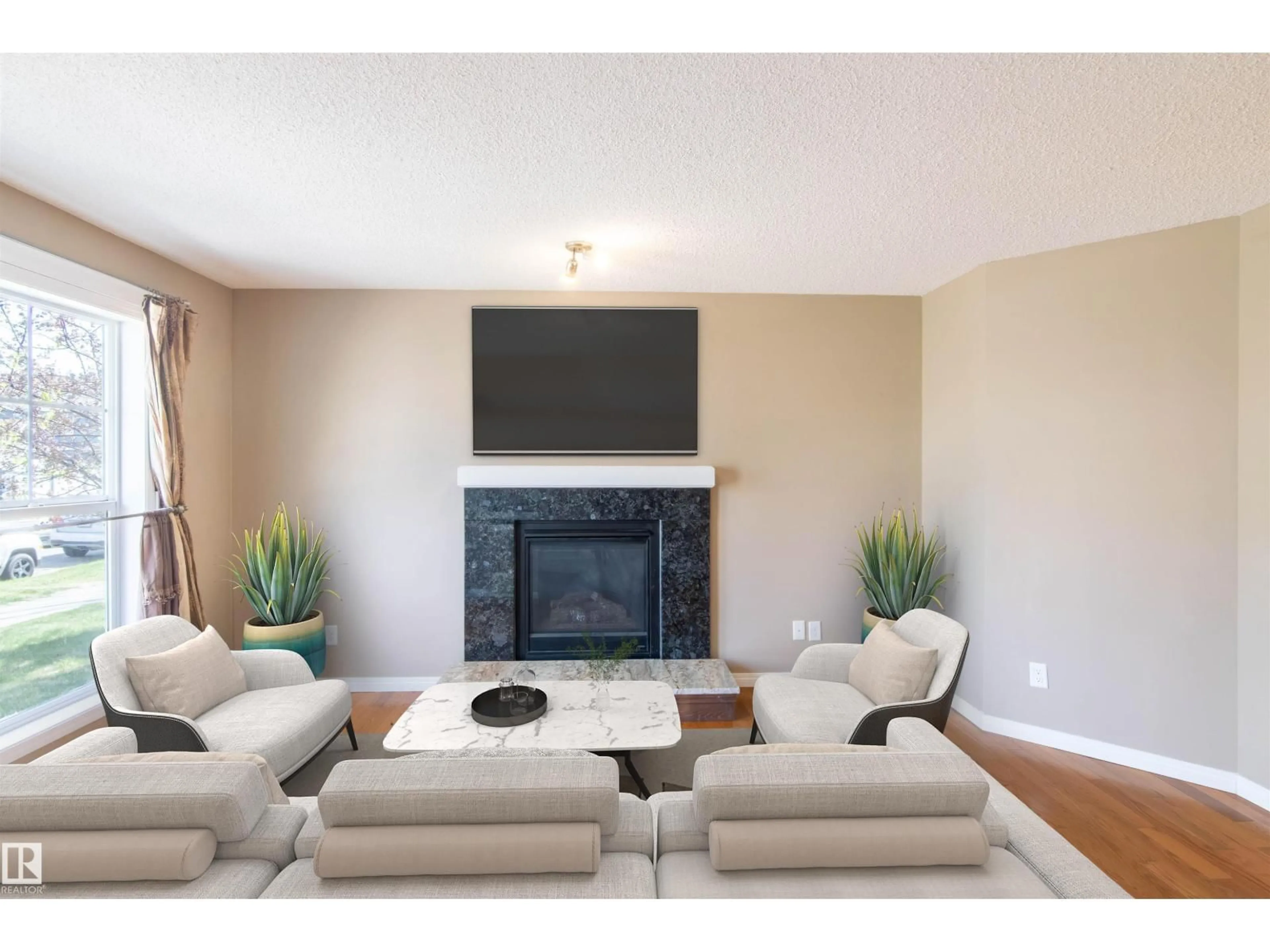 Living room with furniture, unknown for SW - 9116 SHAW WY, Edmonton Alberta T6X0S4