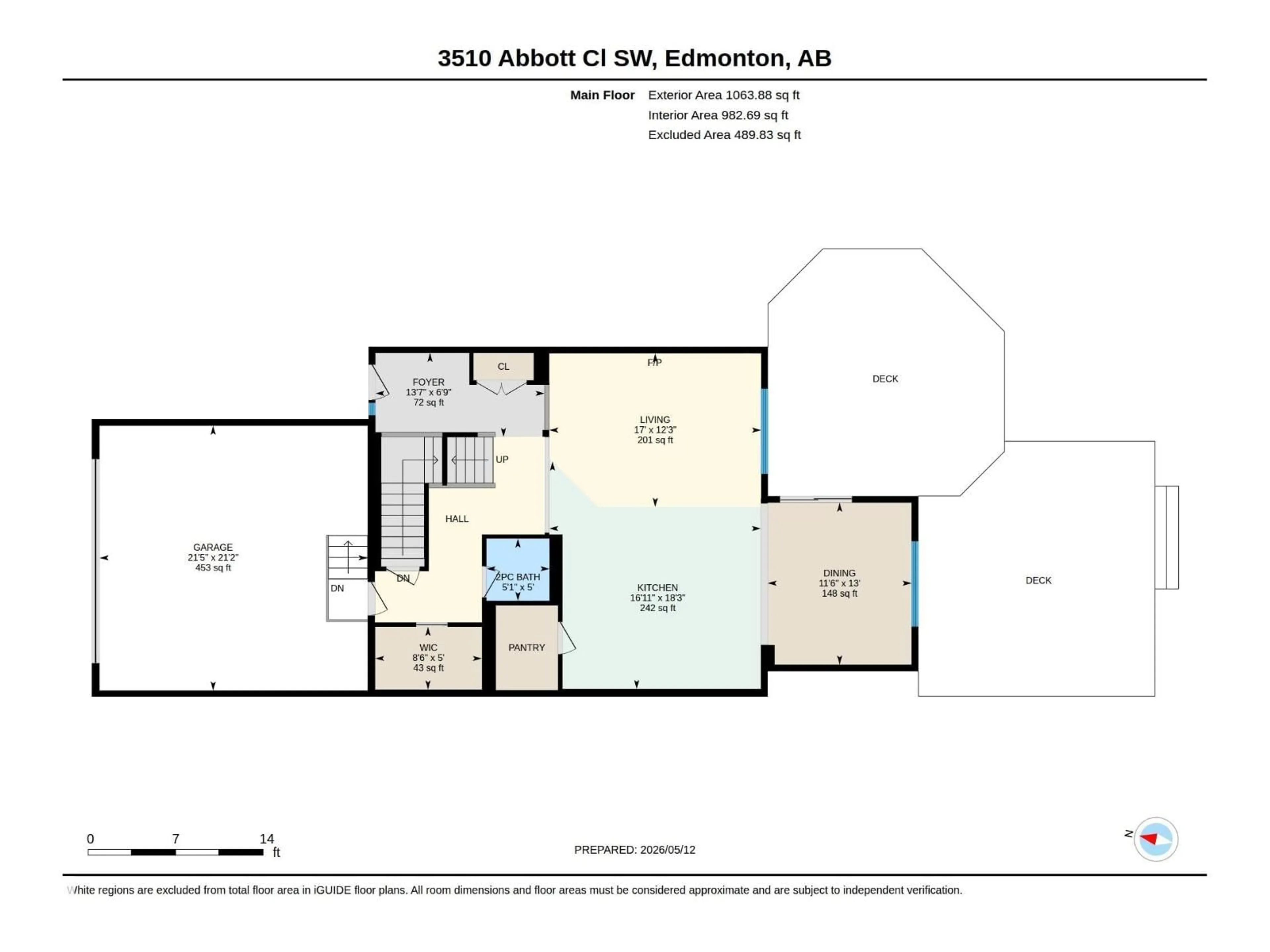 Floor plan for SW - 3510 ABBOTT CL, Edmonton Alberta T6W0X3