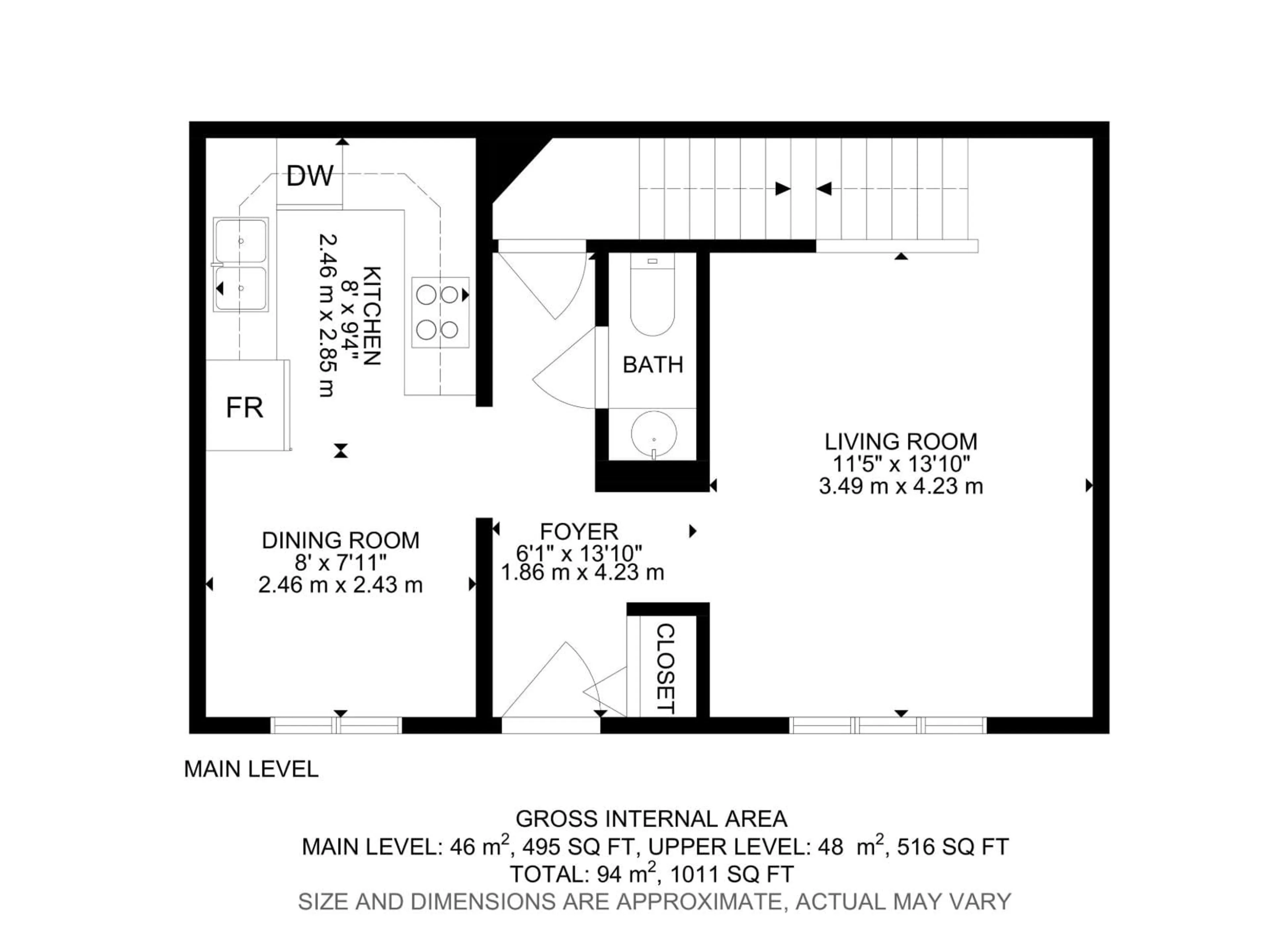 Floor plan for 9B CLAREVIEW VG, Edmonton Alberta T5A3P4