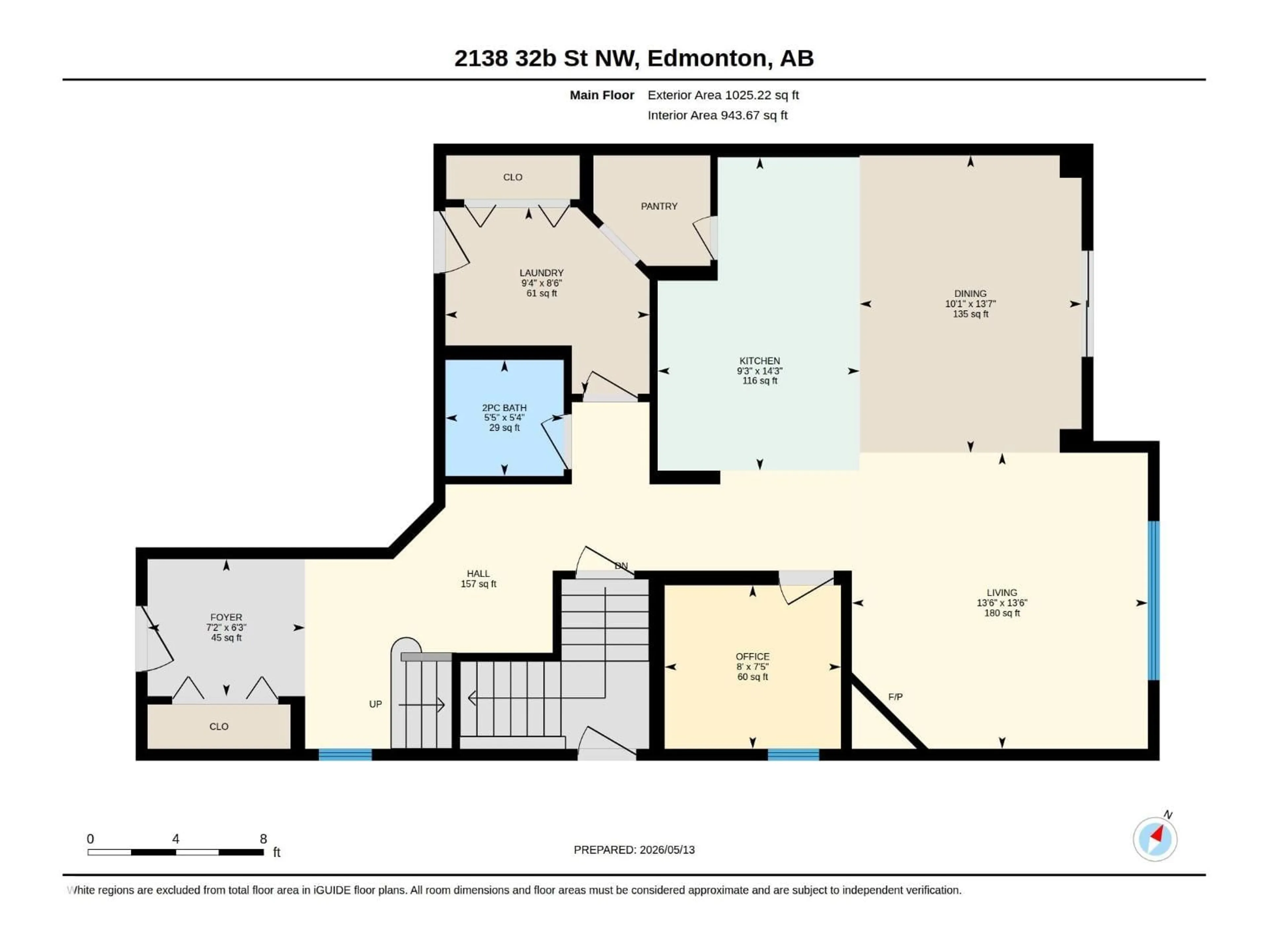 Floor plan for NW - 2138 32B ST, Edmonton Alberta T6T0K5