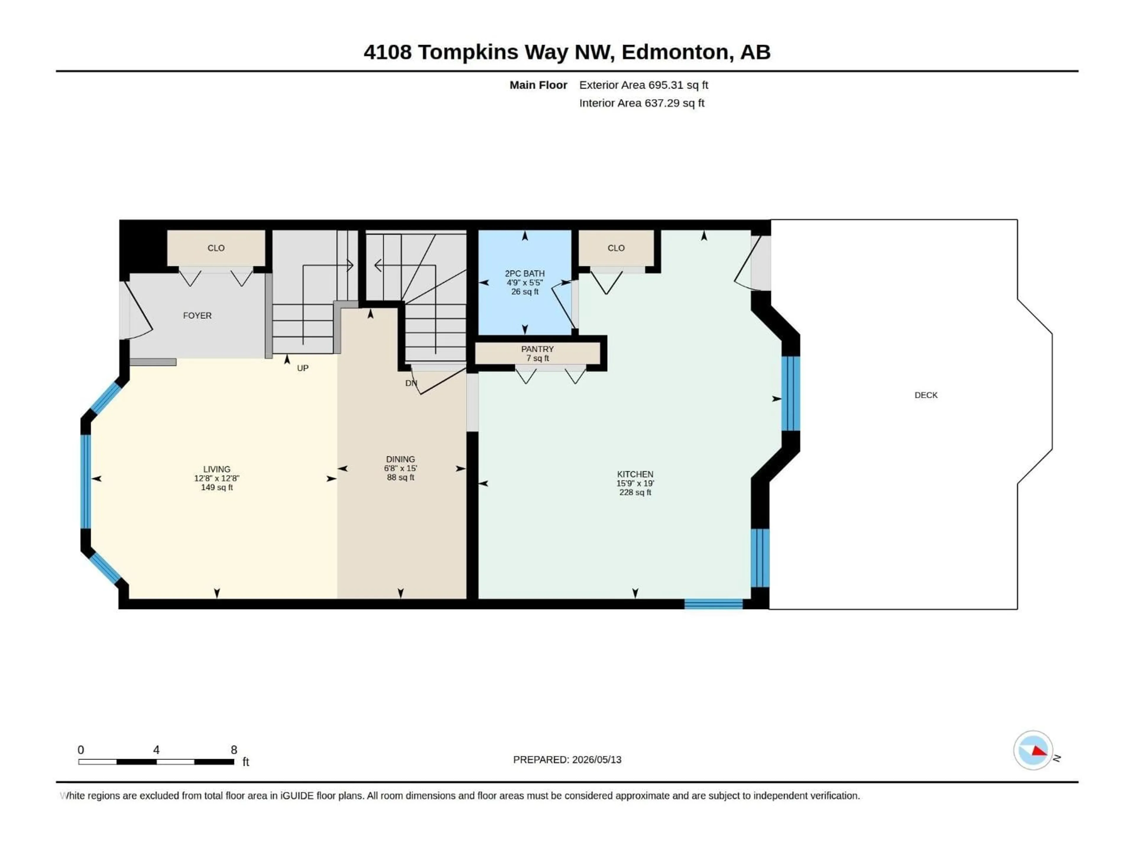 Floor plan for 4108 TOMPKINS WY, Edmonton Alberta T6R3B7