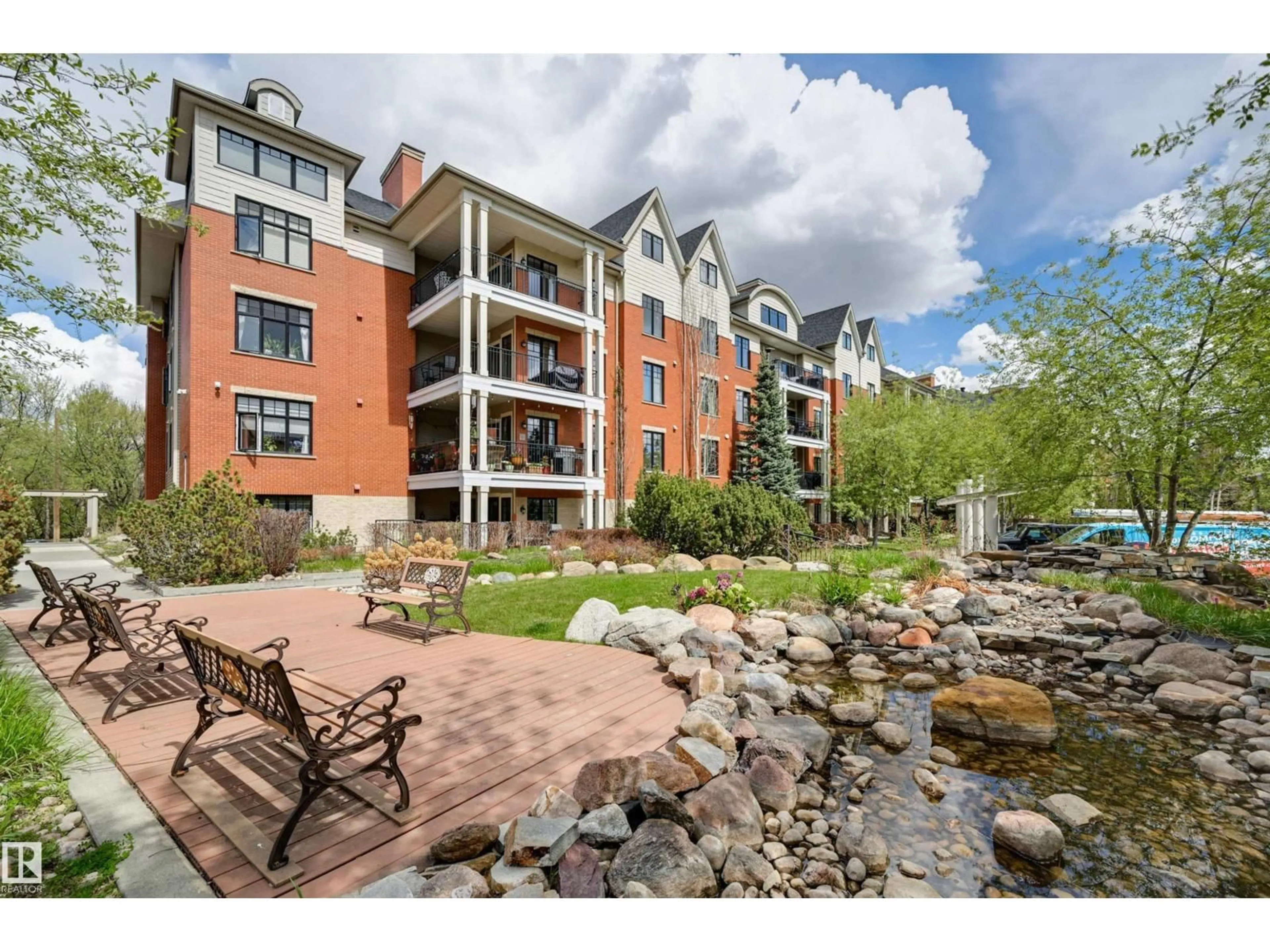Patio, water/lake/river/ocean view for 201 - 9811 96A ST NW, Edmonton Alberta T6A4A4