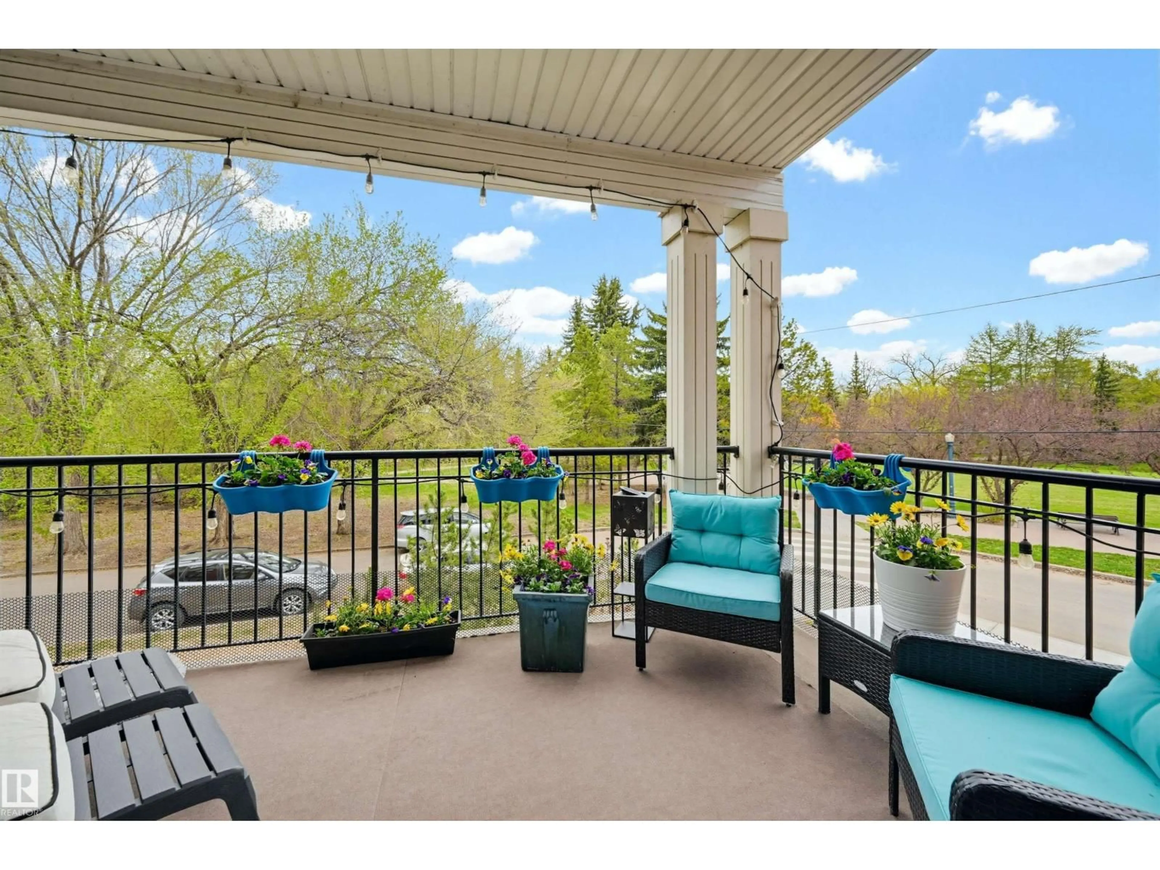 Patio, water/lake/river/ocean view for 201 - 9811 96A ST NW, Edmonton Alberta T6A4A4