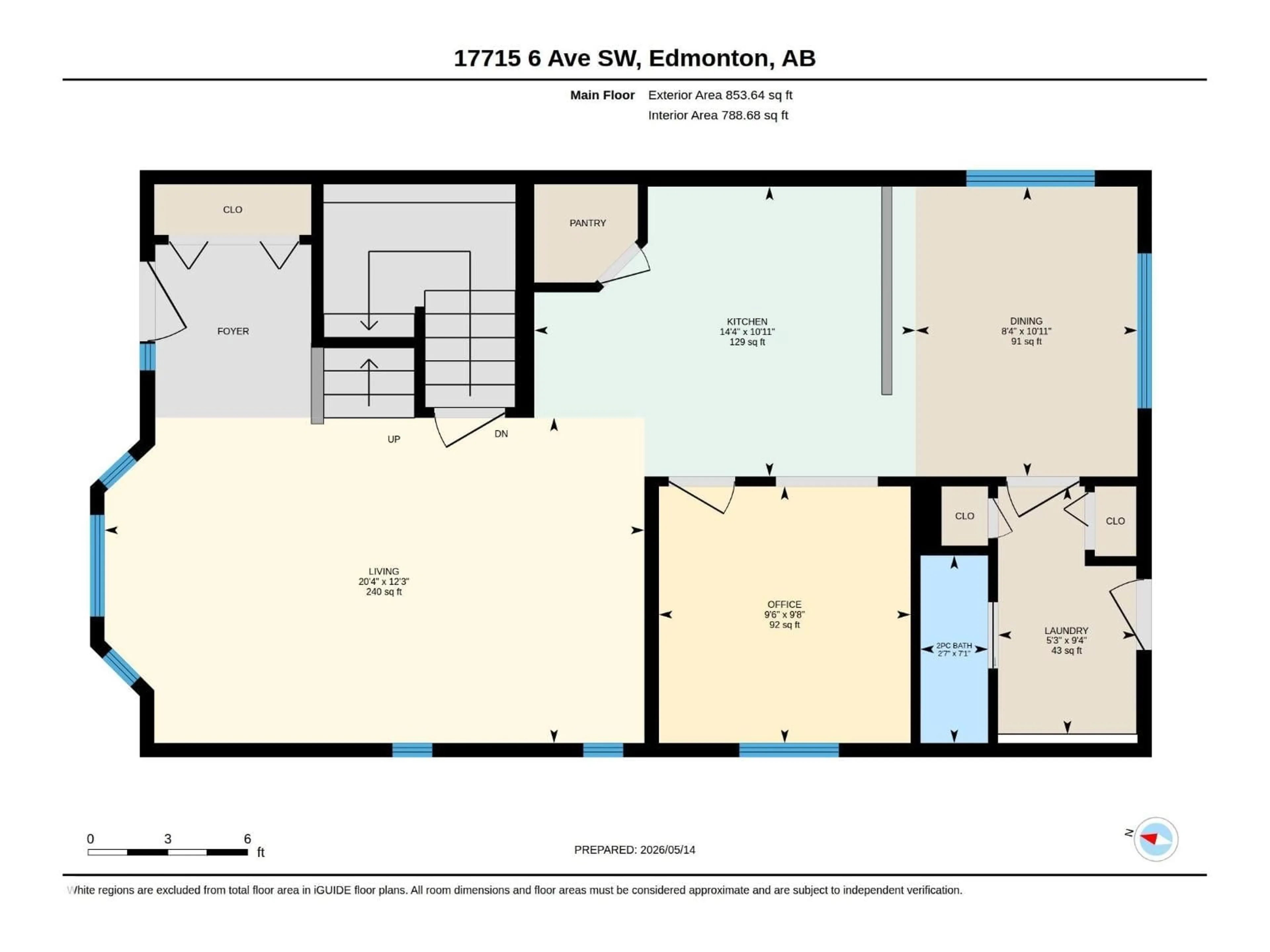 Floor plan for SW - 17715 6 AV, Edmonton Alberta T6W2G6