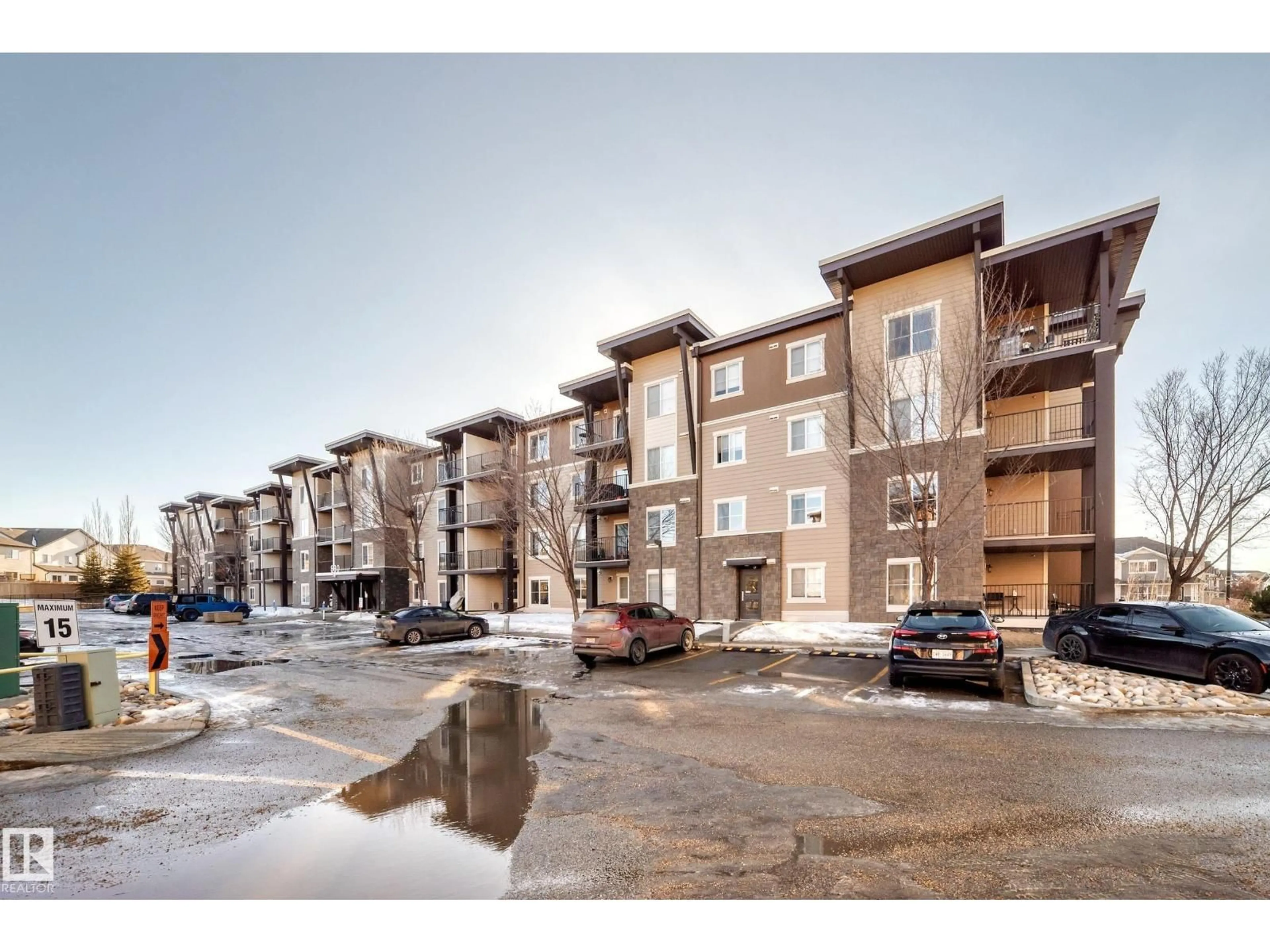 A pic from outside/outdoor area/front of a property/back of a property/a pic from drone, building for #302 - 530 WATT BV, Edmonton Alberta T6X1P7