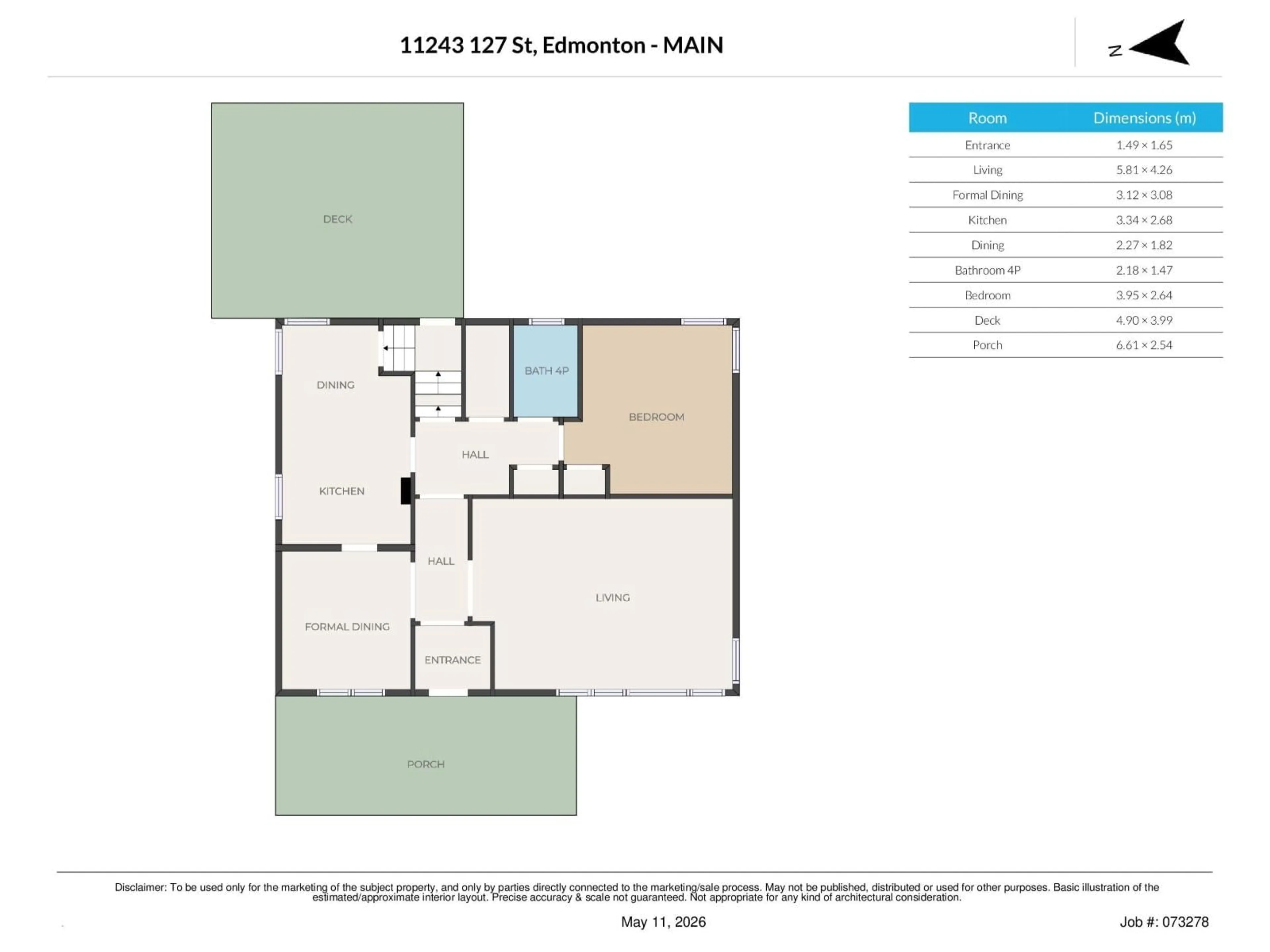 Floor plan for NW - 11243 127 ST, Edmonton Alberta T5M0T7