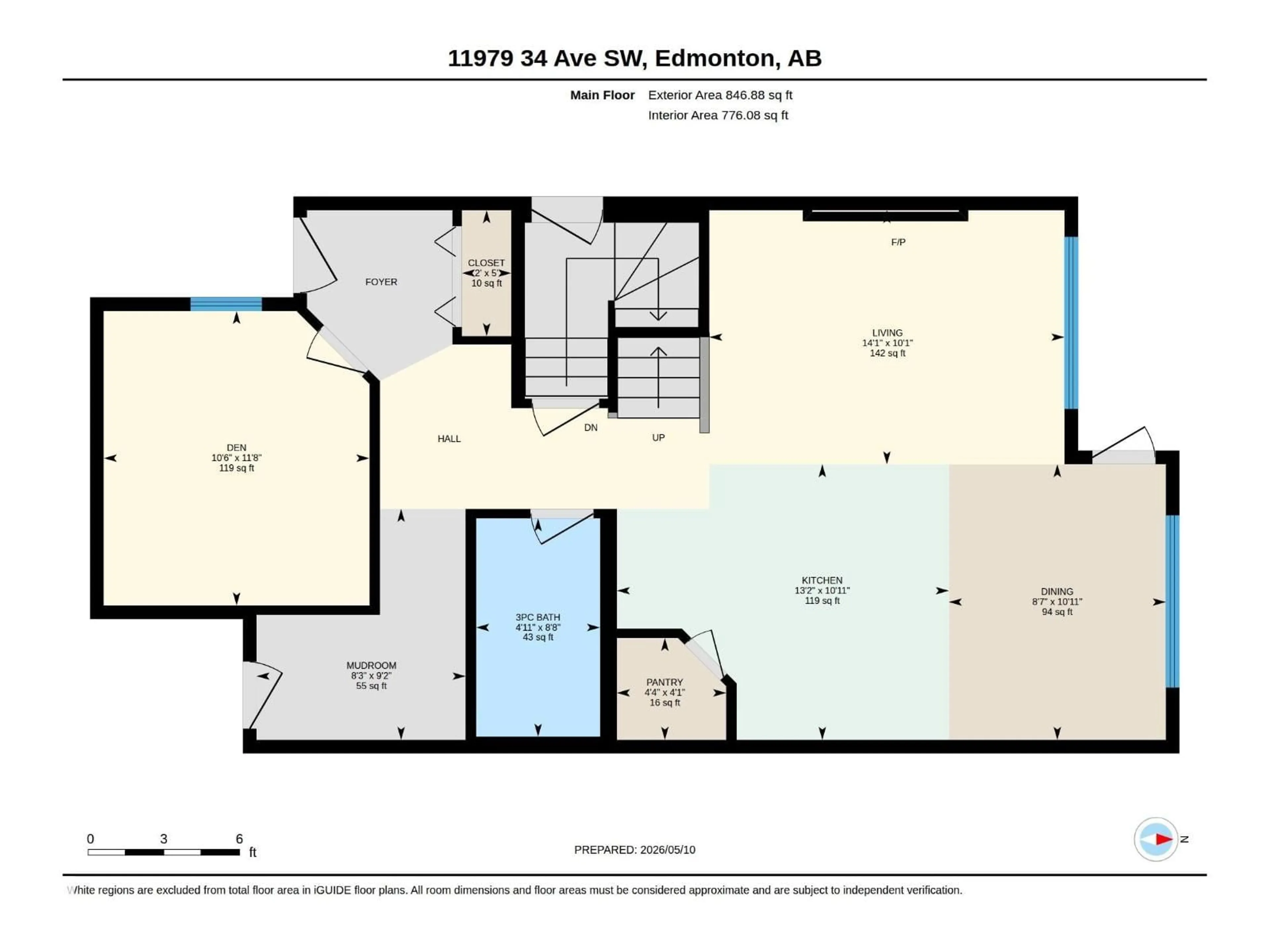 Floor plan for 11979 34 AV, Edmonton Alberta T6W4Y2