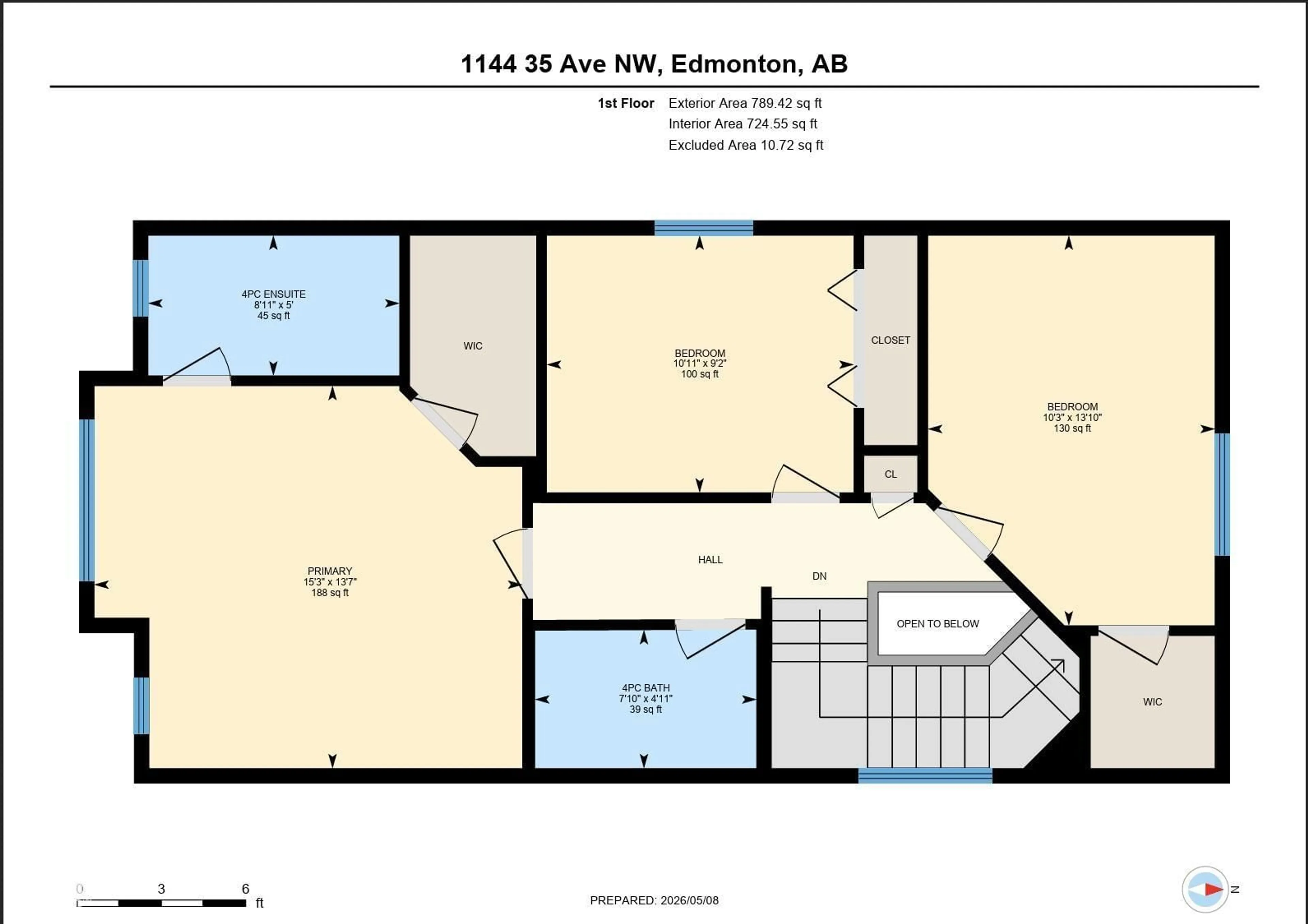 Floor plan for 1144 35 AV, Edmonton Alberta T6T0J8