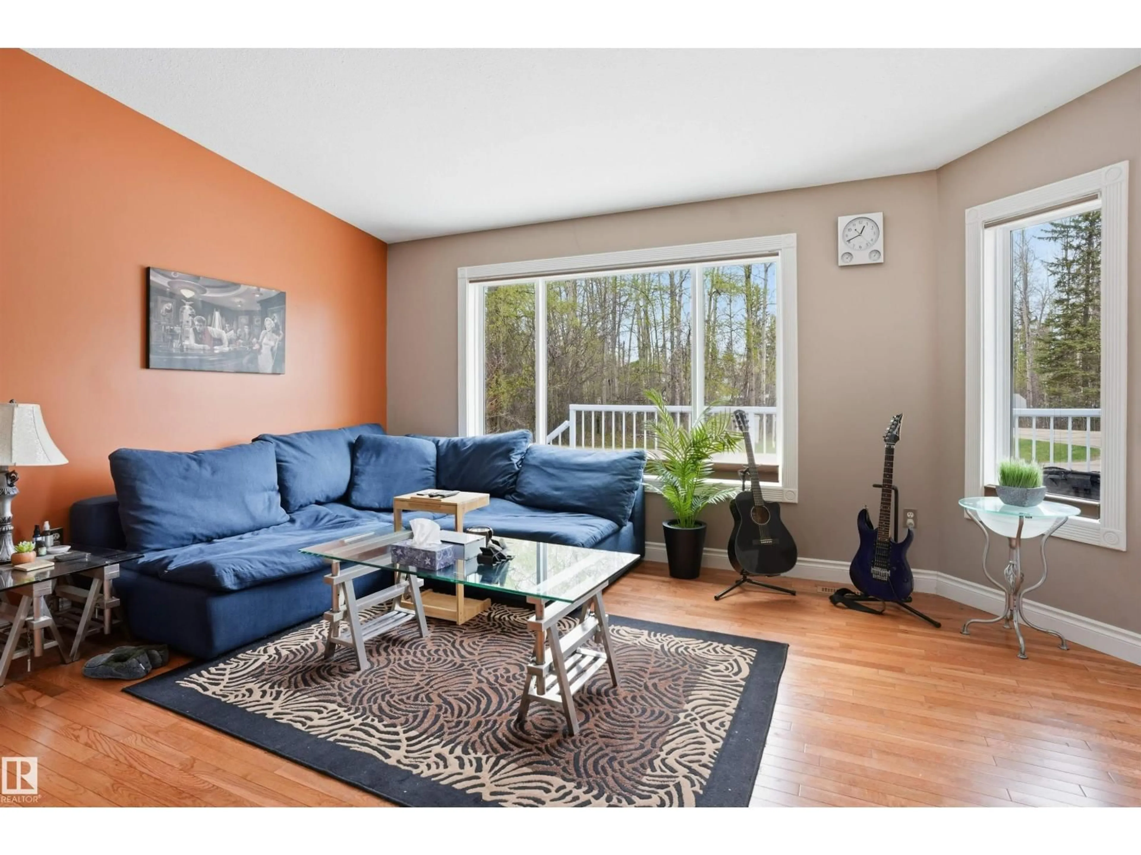 Living room with furniture, wood/laminate floor for 1515 MARINE DR, Rural Lac Ste. Anne County Alberta T0E0A2
