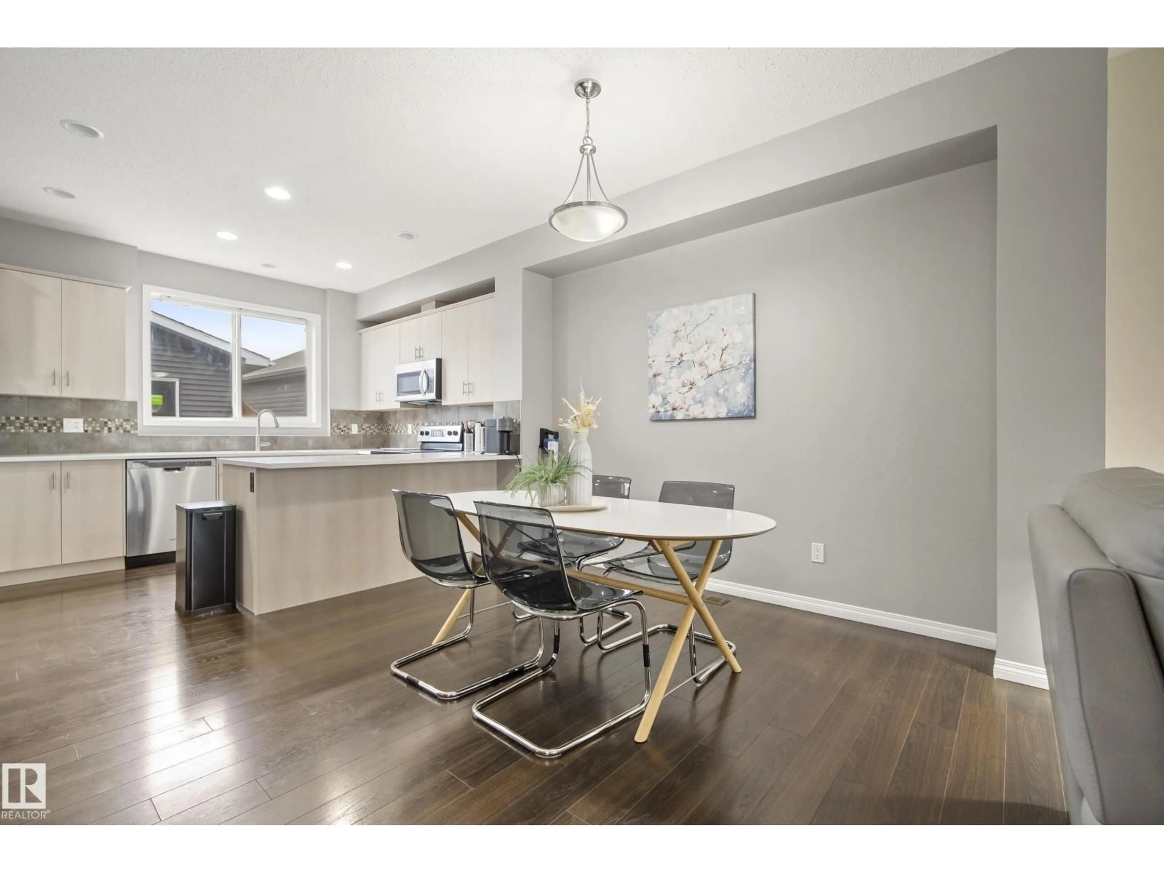 Open concept kitchen, wood/laminate floor for 3030 ARTHURS CR, Edmonton Alberta T6W2H9