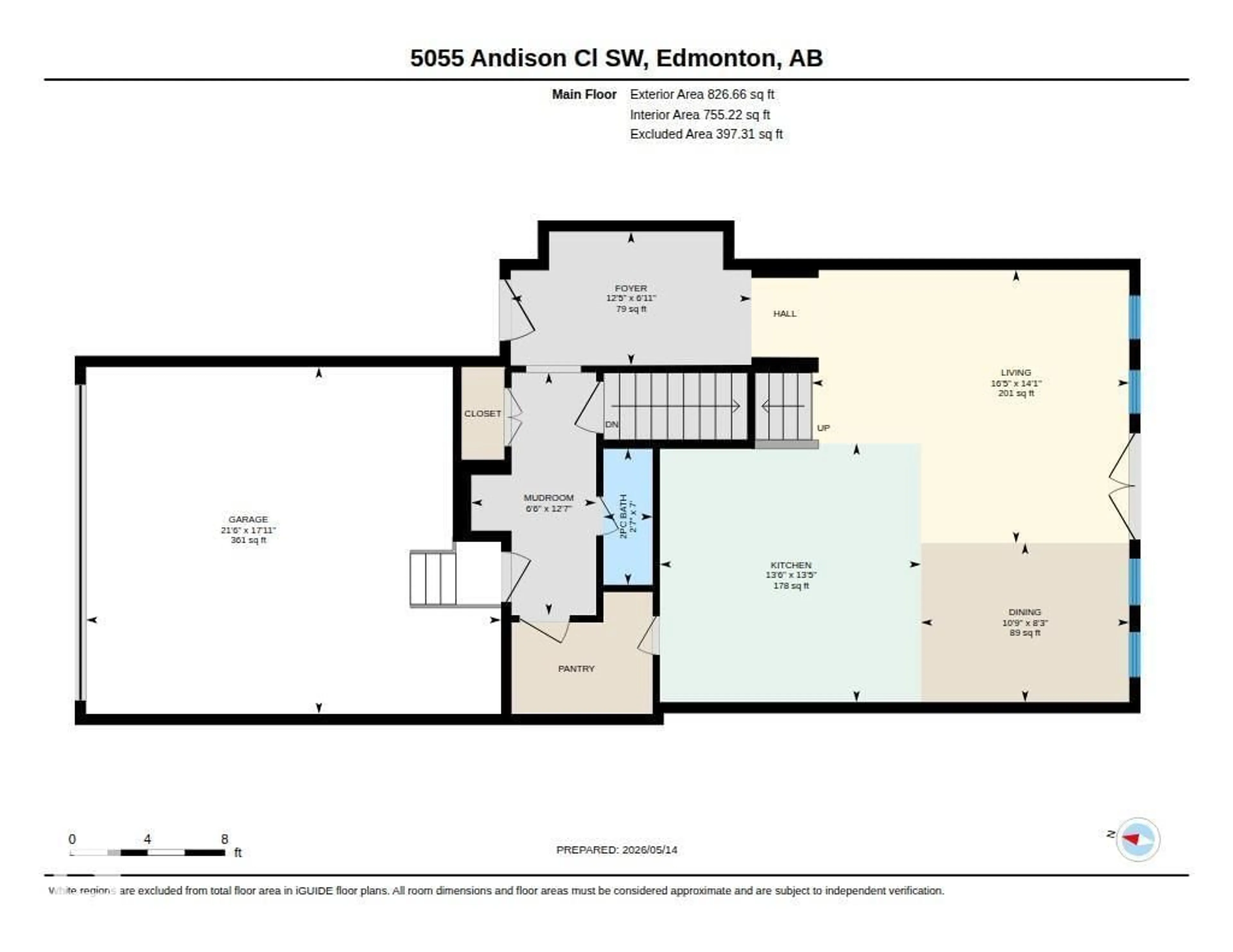 Floor plan for 5055 ANDISON CL, Edmonton Alberta T6W3T4