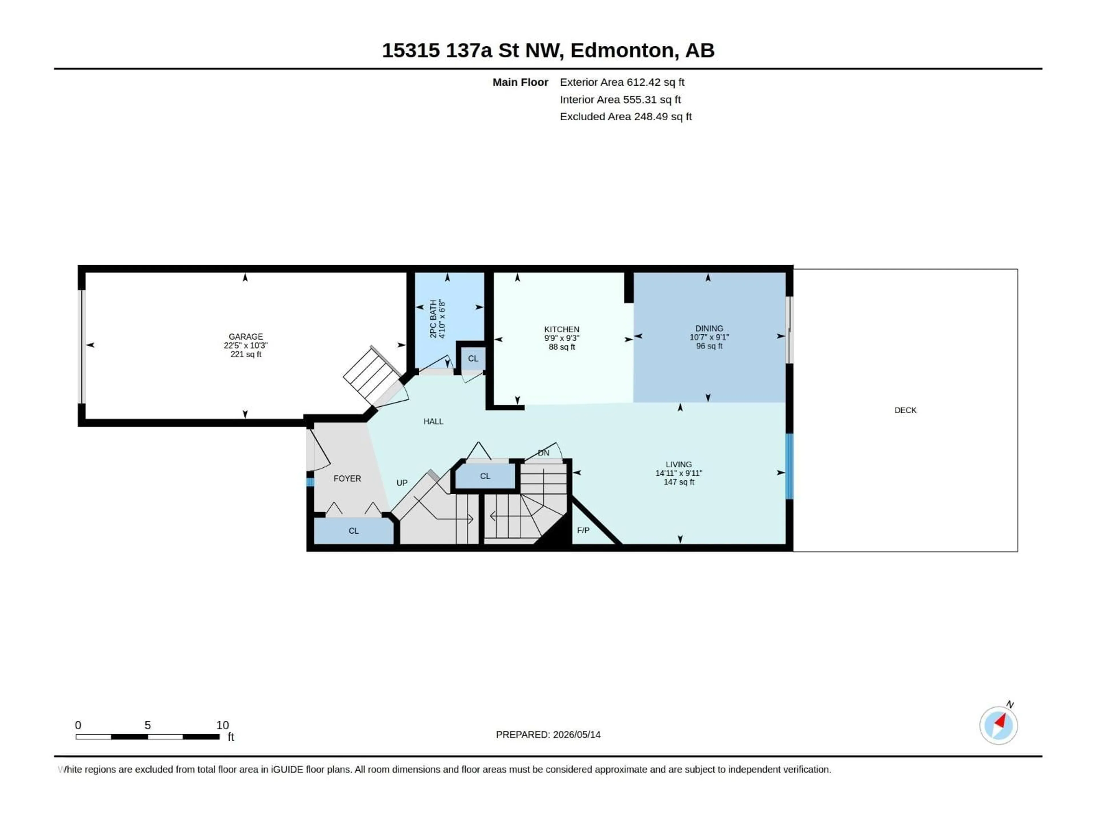 Floor plan for NW - 15315 137A ST, Edmonton Alberta T6N1N5