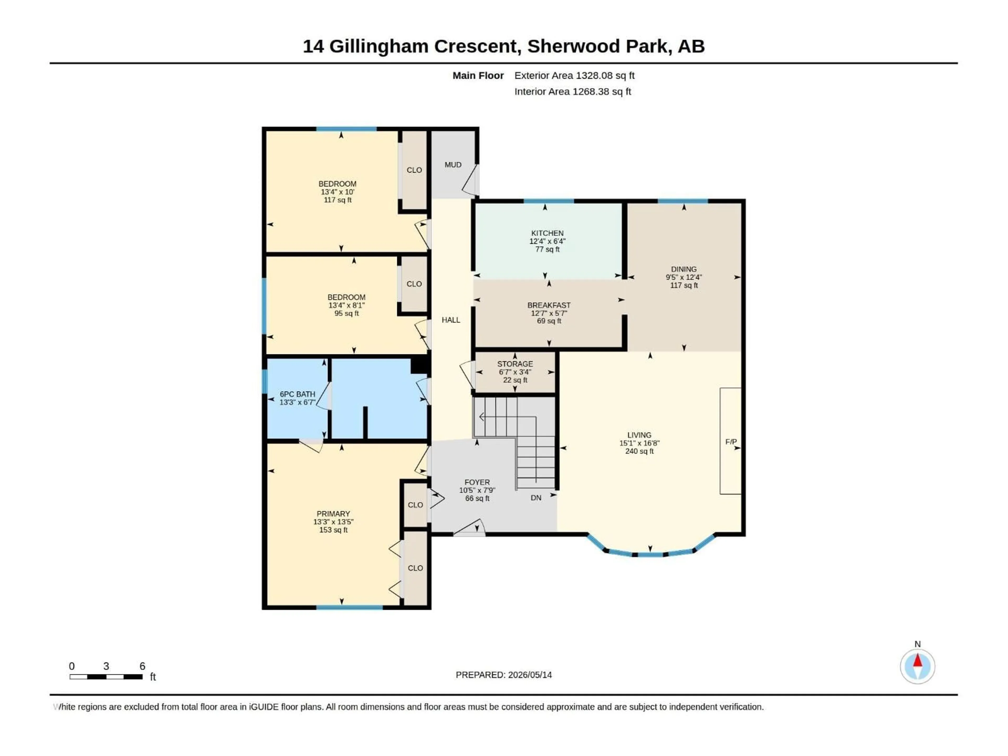 Floor plan for 14 GILLINGHAM CR, Sherwood Park Alberta T8A2X6