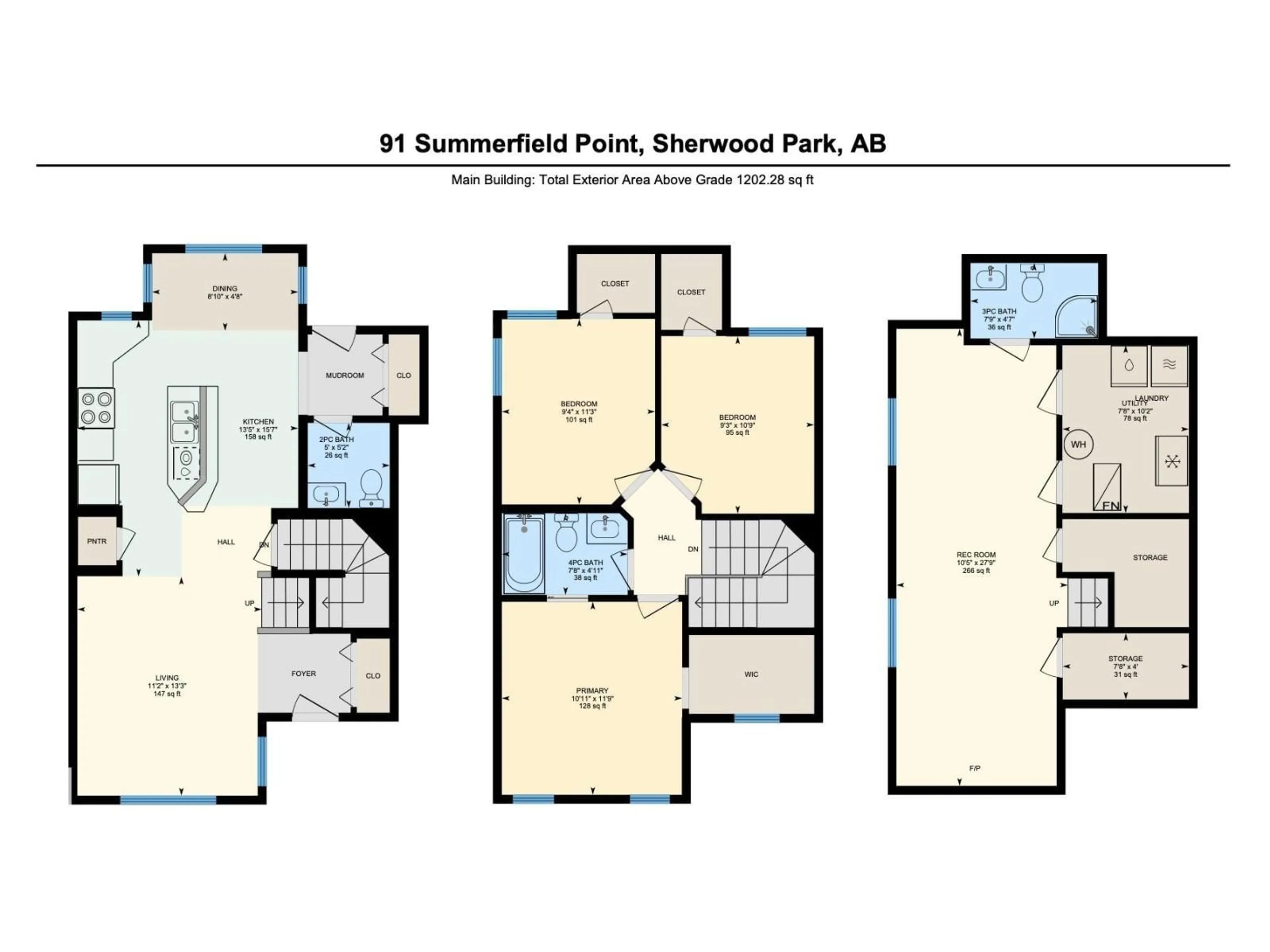 Floor plan for 91 SUMMERFIELD PT, Sherwood Park Alberta T8H2P6