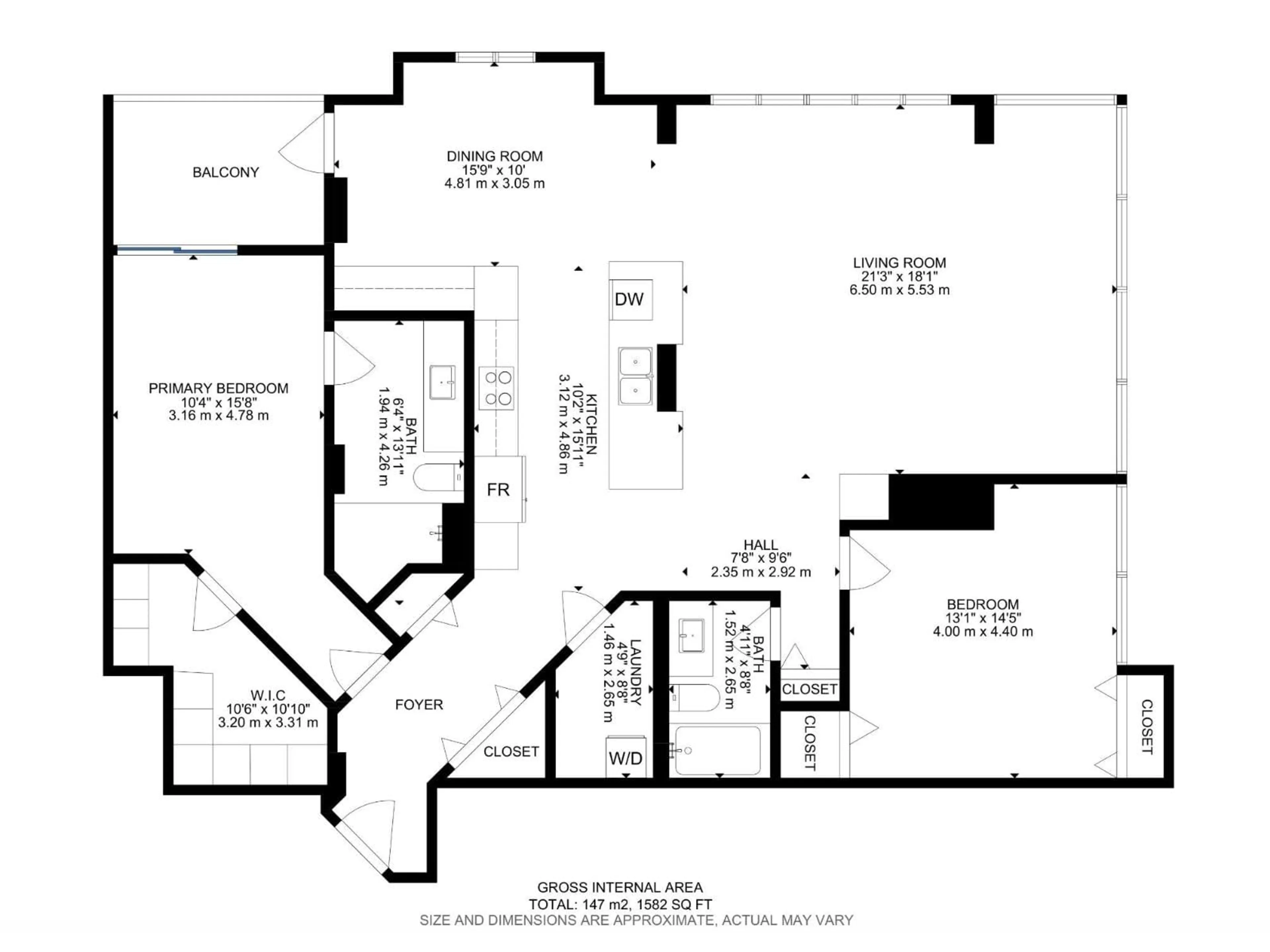 Floor plan for 10319 - 1102 111 ST NW, Edmonton Alberta T5K0A2