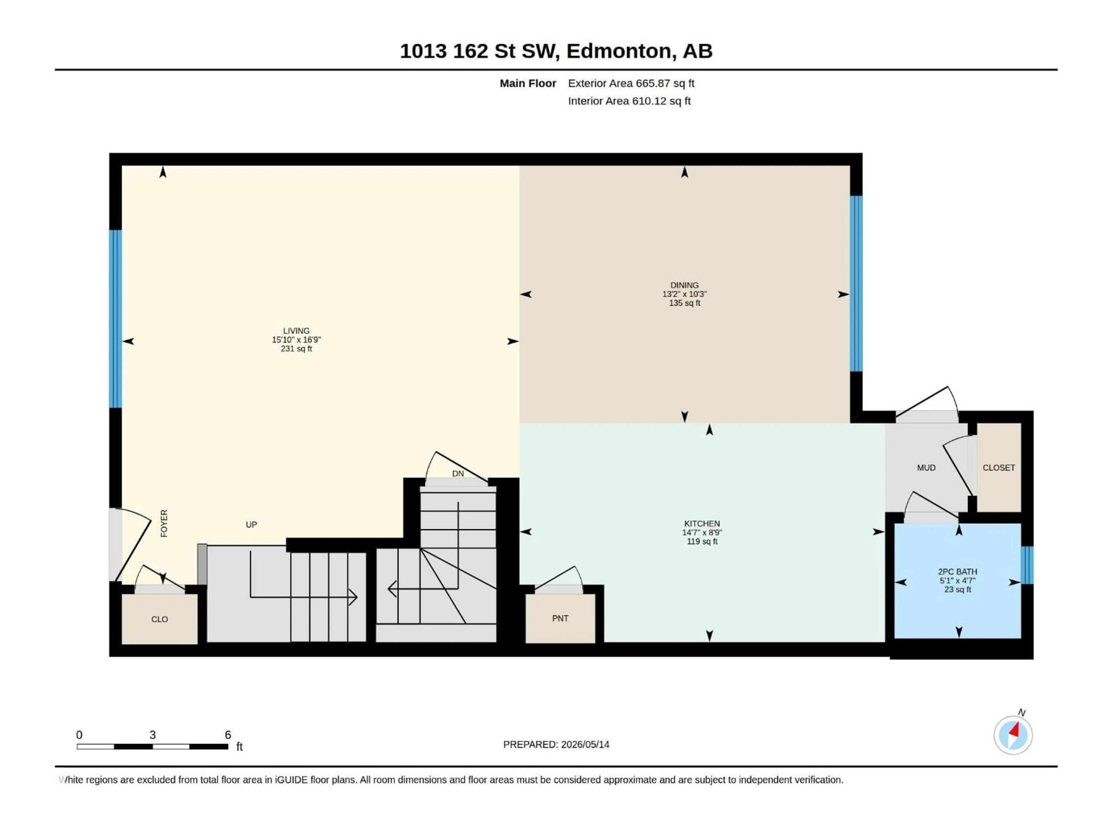 Floor plan for SW - 1013 162 ST, Edmonton Alberta T6W2G9