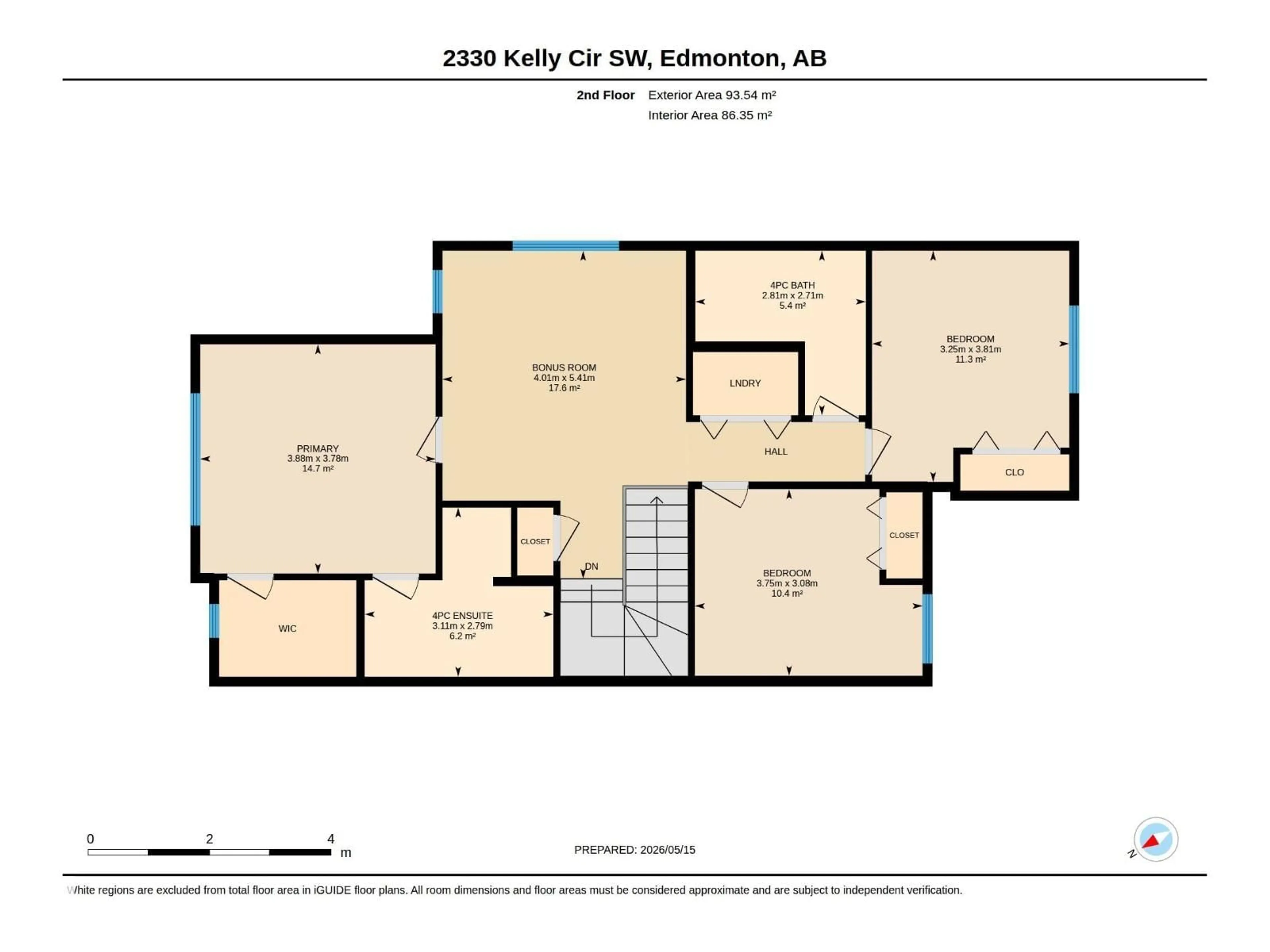 Floor plan for 2330 KELLY CI, Edmonton Alberta T6W4K2