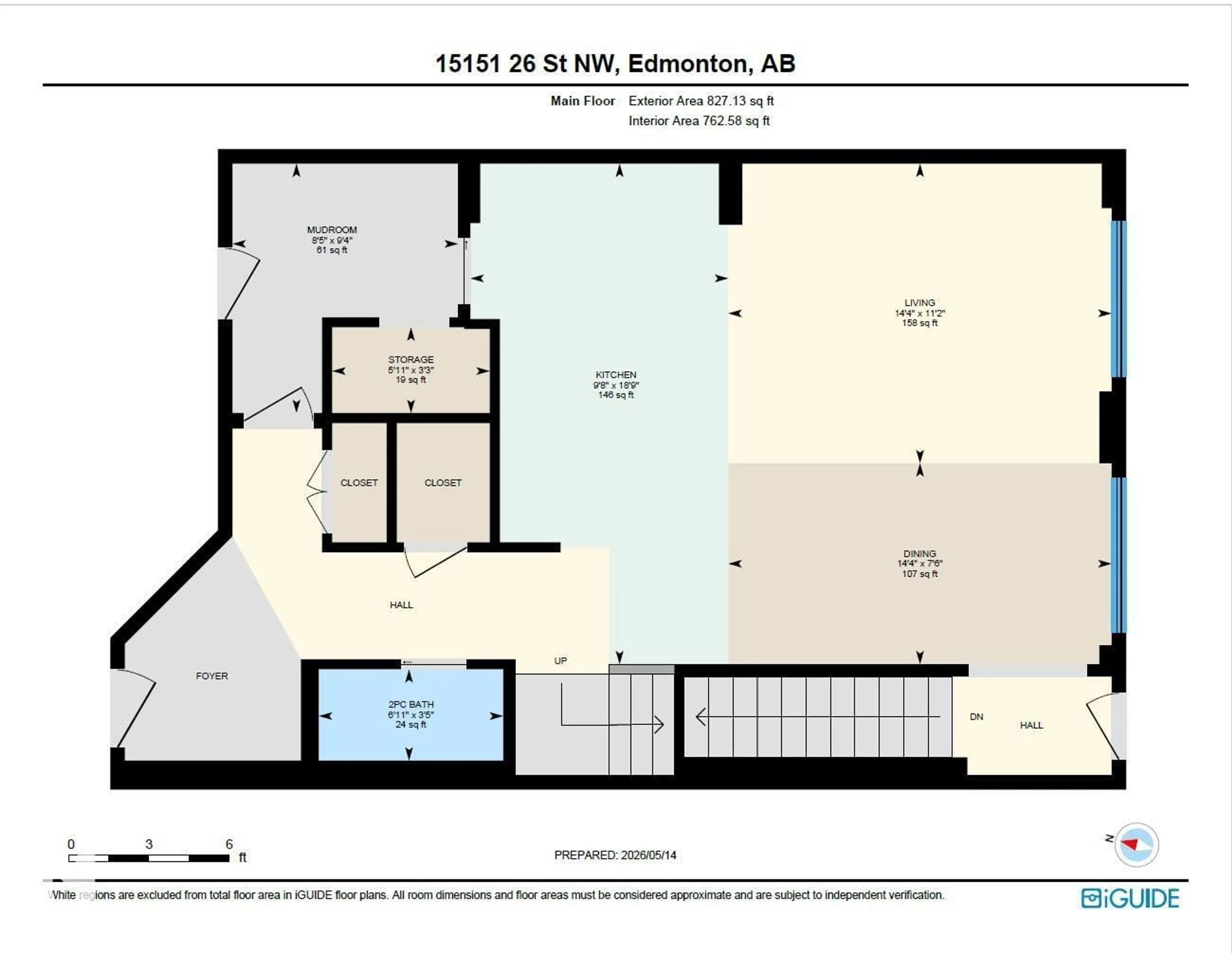 Floor plan for 15151 26 ST, Edmonton Alberta T5Y3Y5