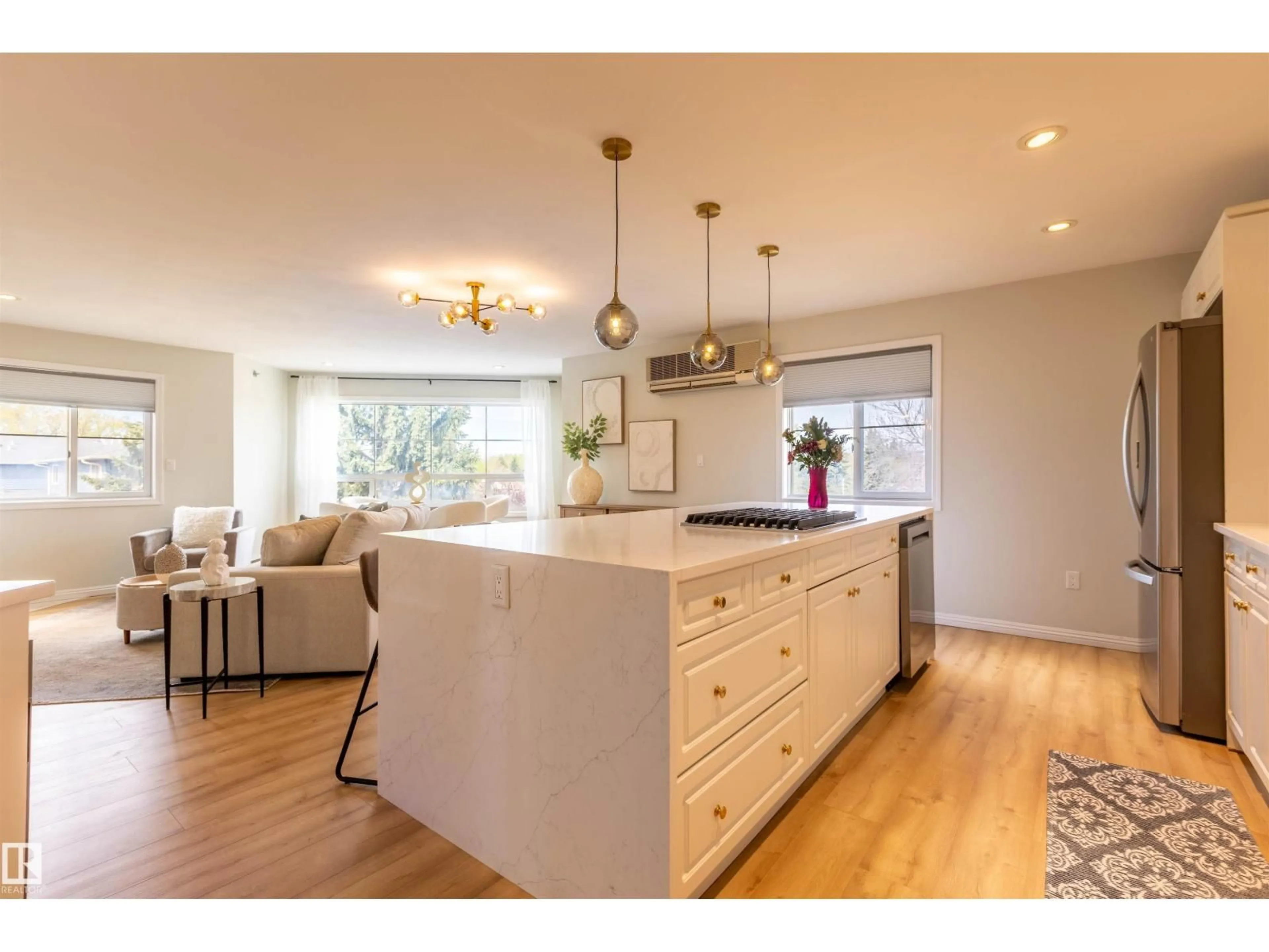 Open concept kitchen, wood/laminate floor for #303 - 20 GRANGE DR, St. Albert Alberta T8N6J1