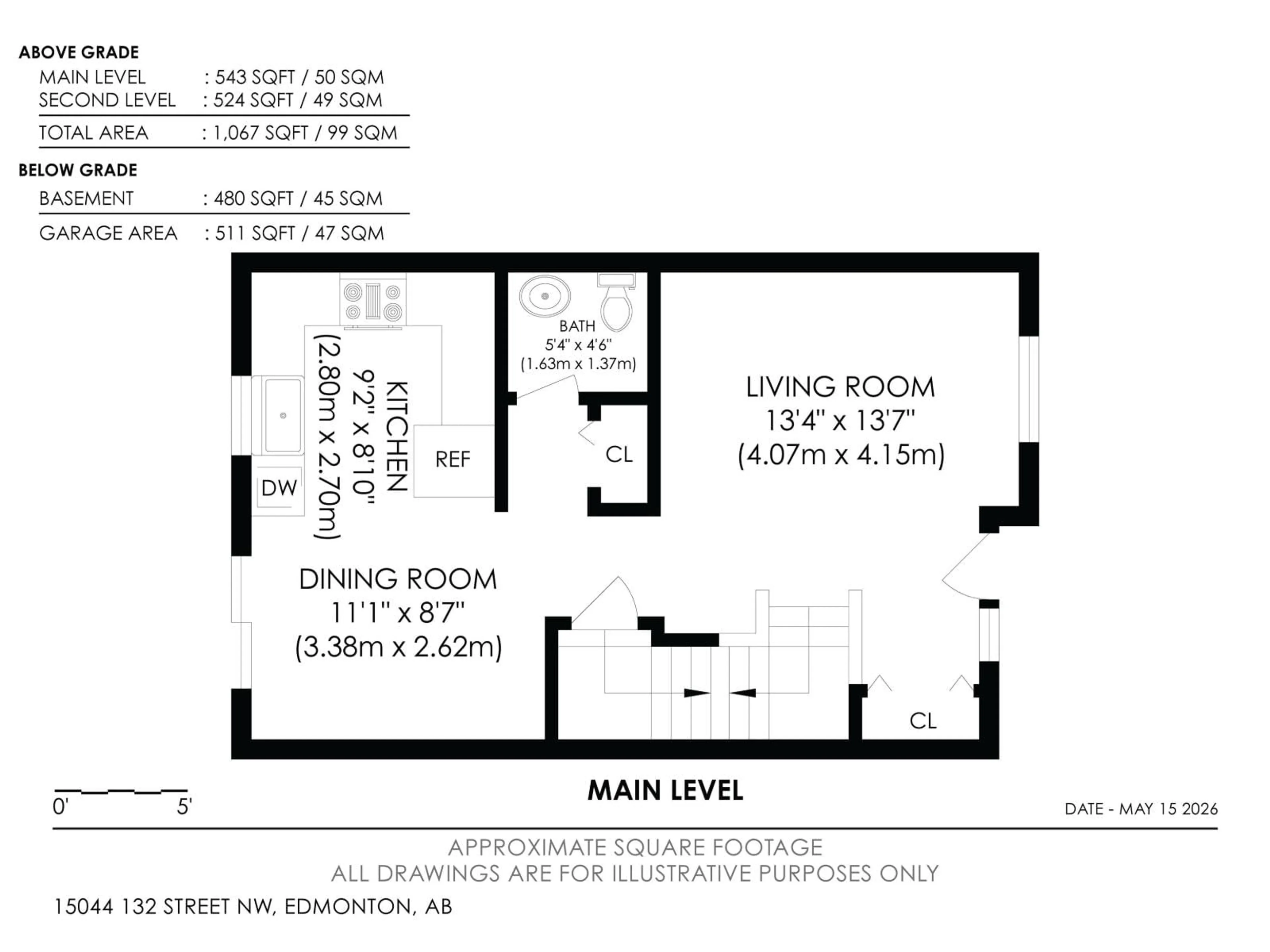 Floor plan for NW - 15044 132 ST, Edmonton Alberta T6V1K8