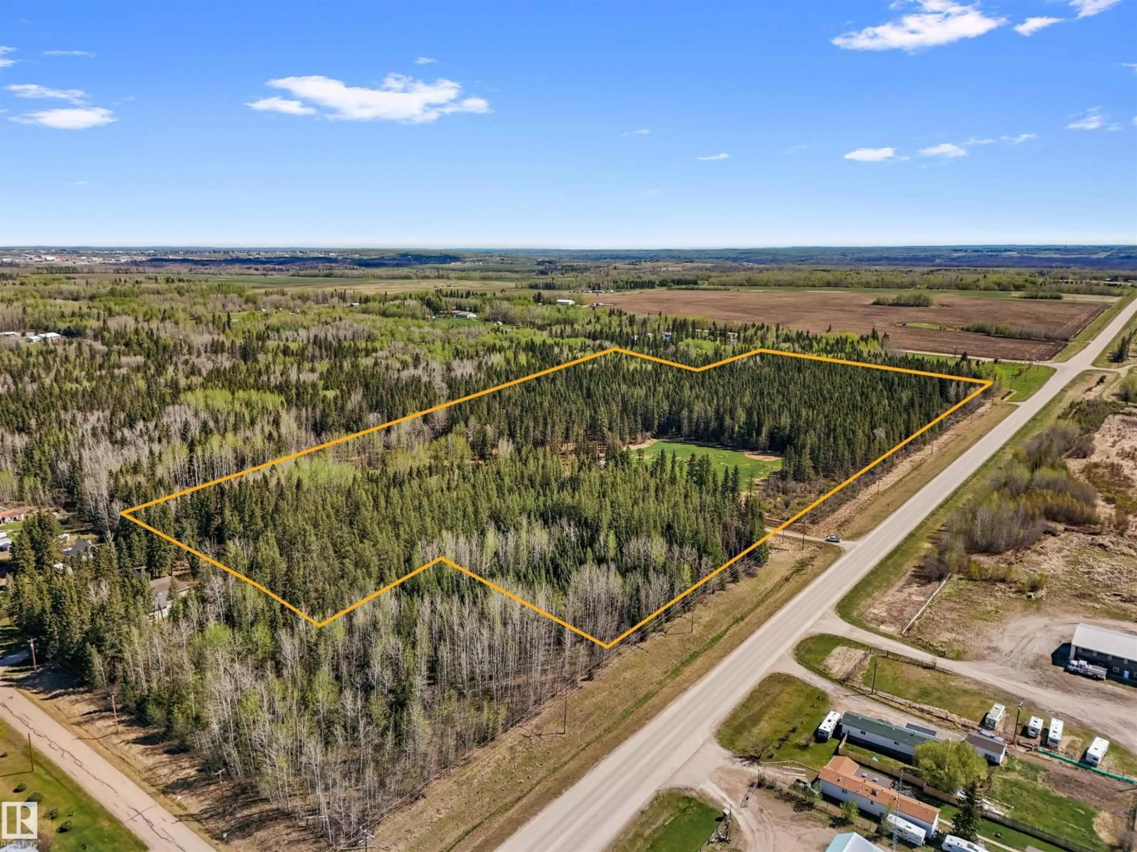 A pic from outside/outdoor area/front of a property/back of a property/a pic from drone, forest/trees view for 8012 HWY 620, Rural Brazeau County Alberta T0E1Z0