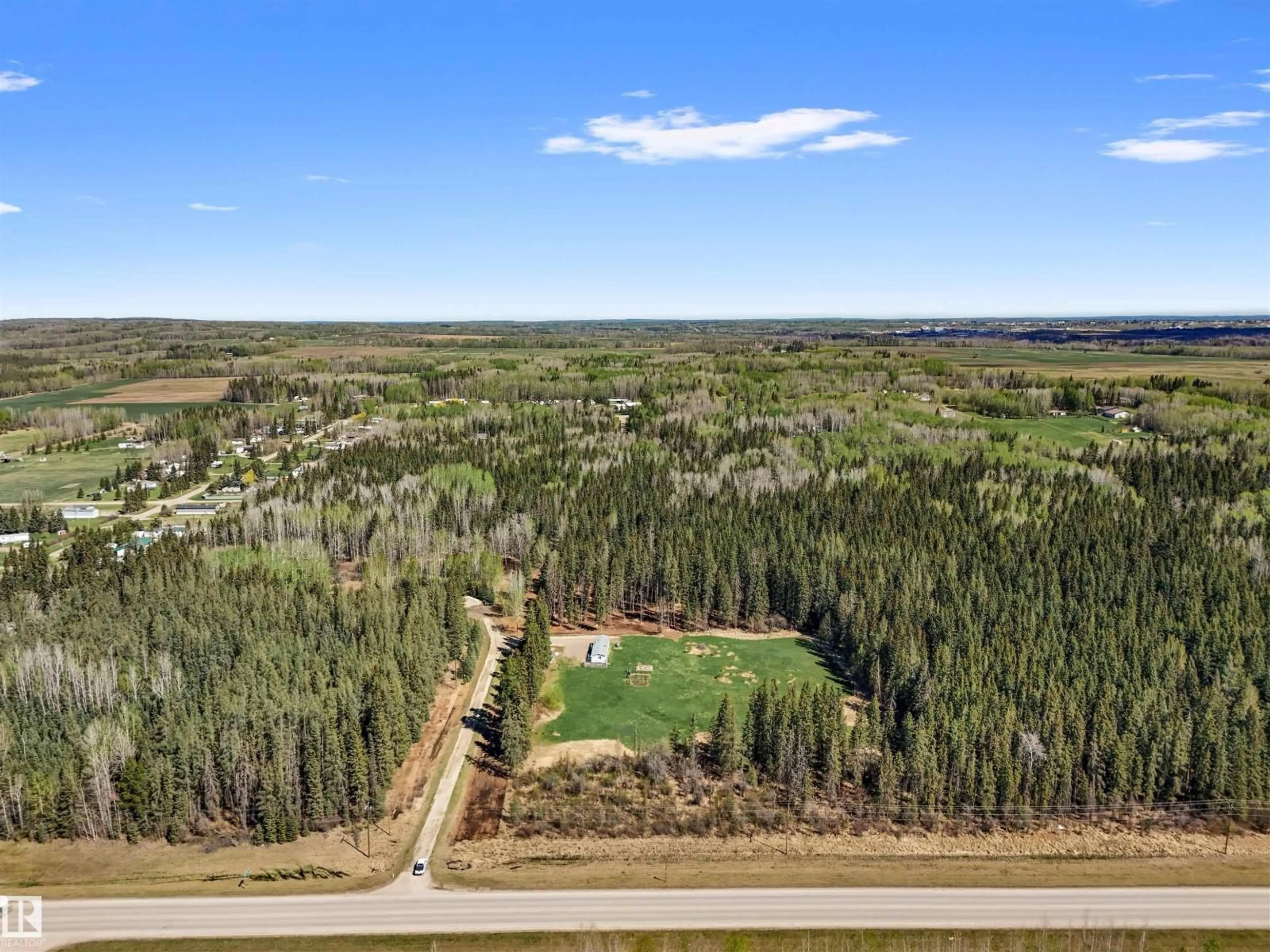 A pic from outside/outdoor area/front of a property/back of a property/a pic from drone, forest/trees view for 8012 HWY 620, Rural Brazeau County Alberta T0E1Z0