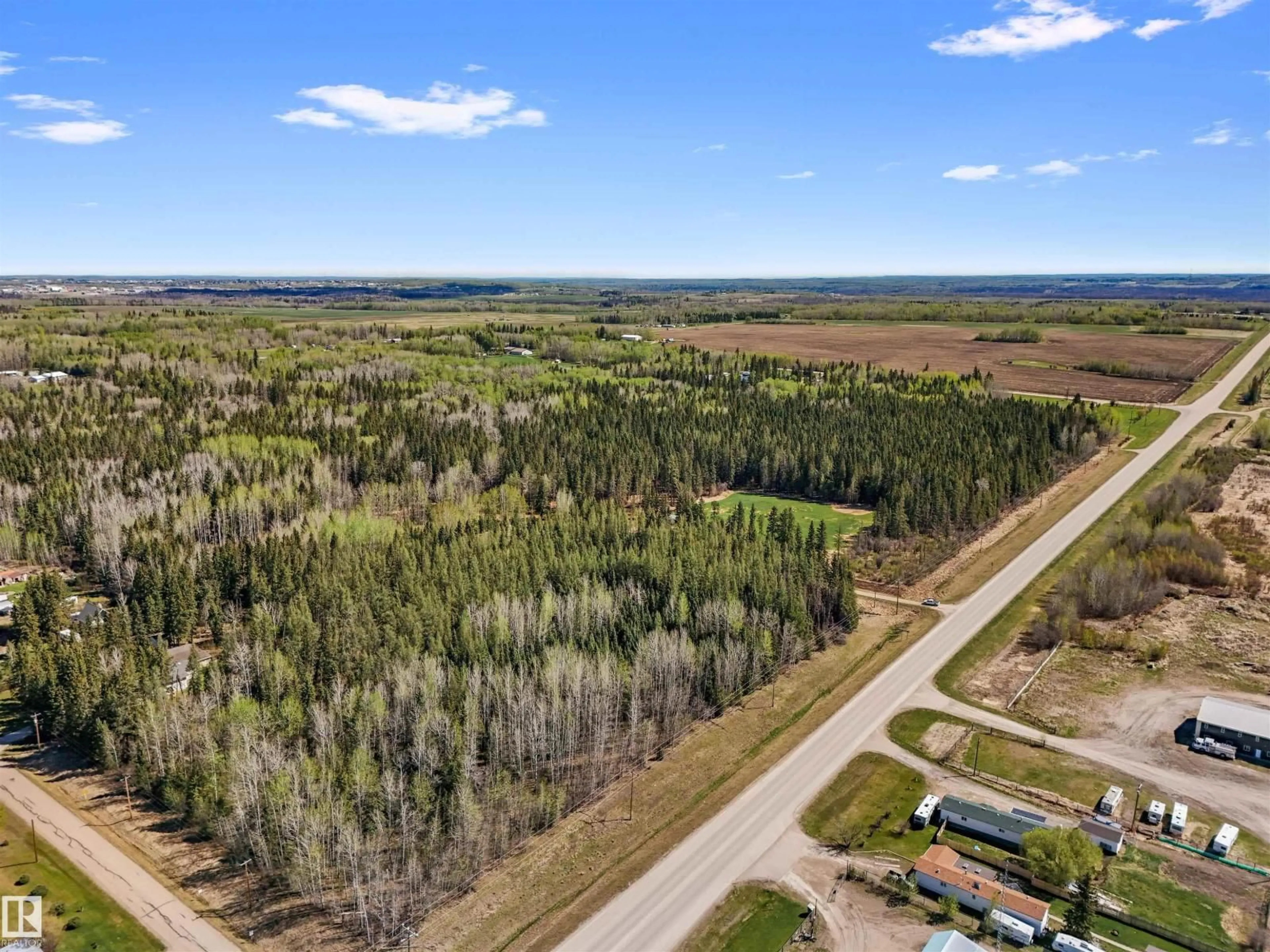 A pic from outside/outdoor area/front of a property/back of a property/a pic from drone, forest/trees view for 8012 HWY 620, Rural Brazeau County Alberta T0E1Z0