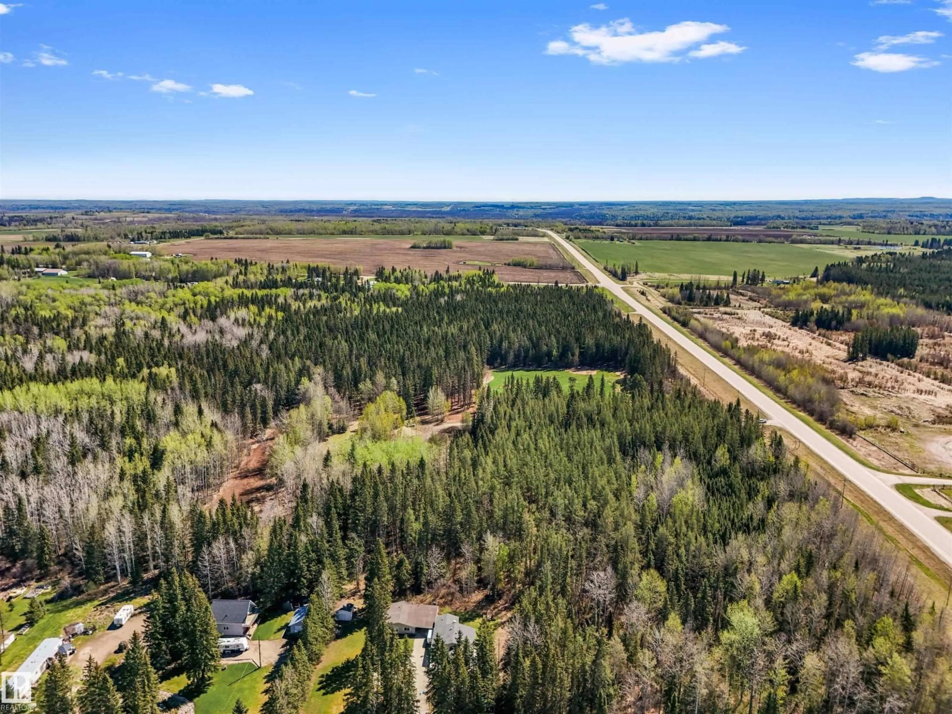 A pic from outside/outdoor area/front of a property/back of a property/a pic from drone, forest/trees view for 8012 HWY 620, Rural Brazeau County Alberta T0E1Z0