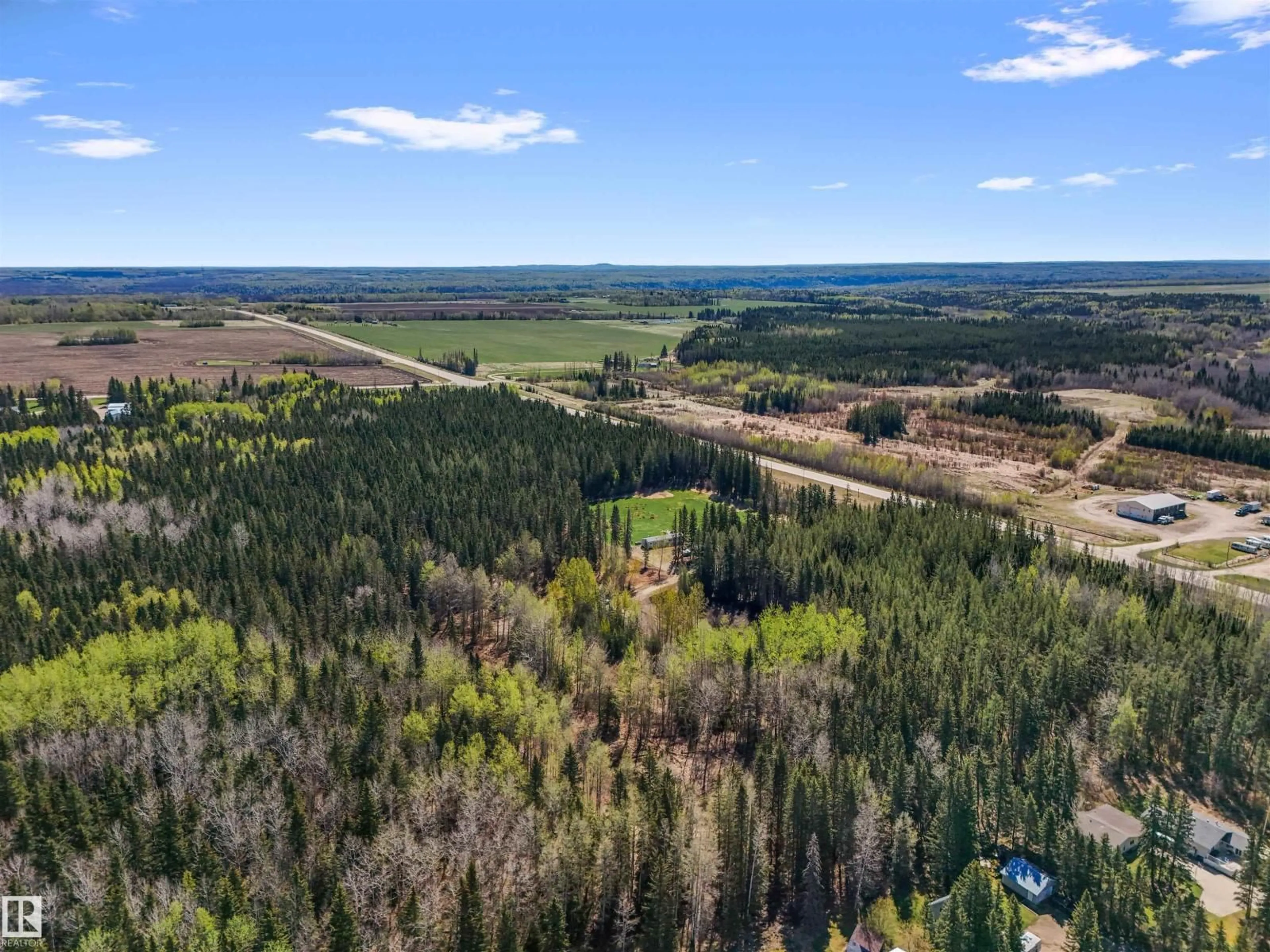 A pic from outside/outdoor area/front of a property/back of a property/a pic from drone, forest/trees view for 8012 HWY 620, Rural Brazeau County Alberta T0E1Z0