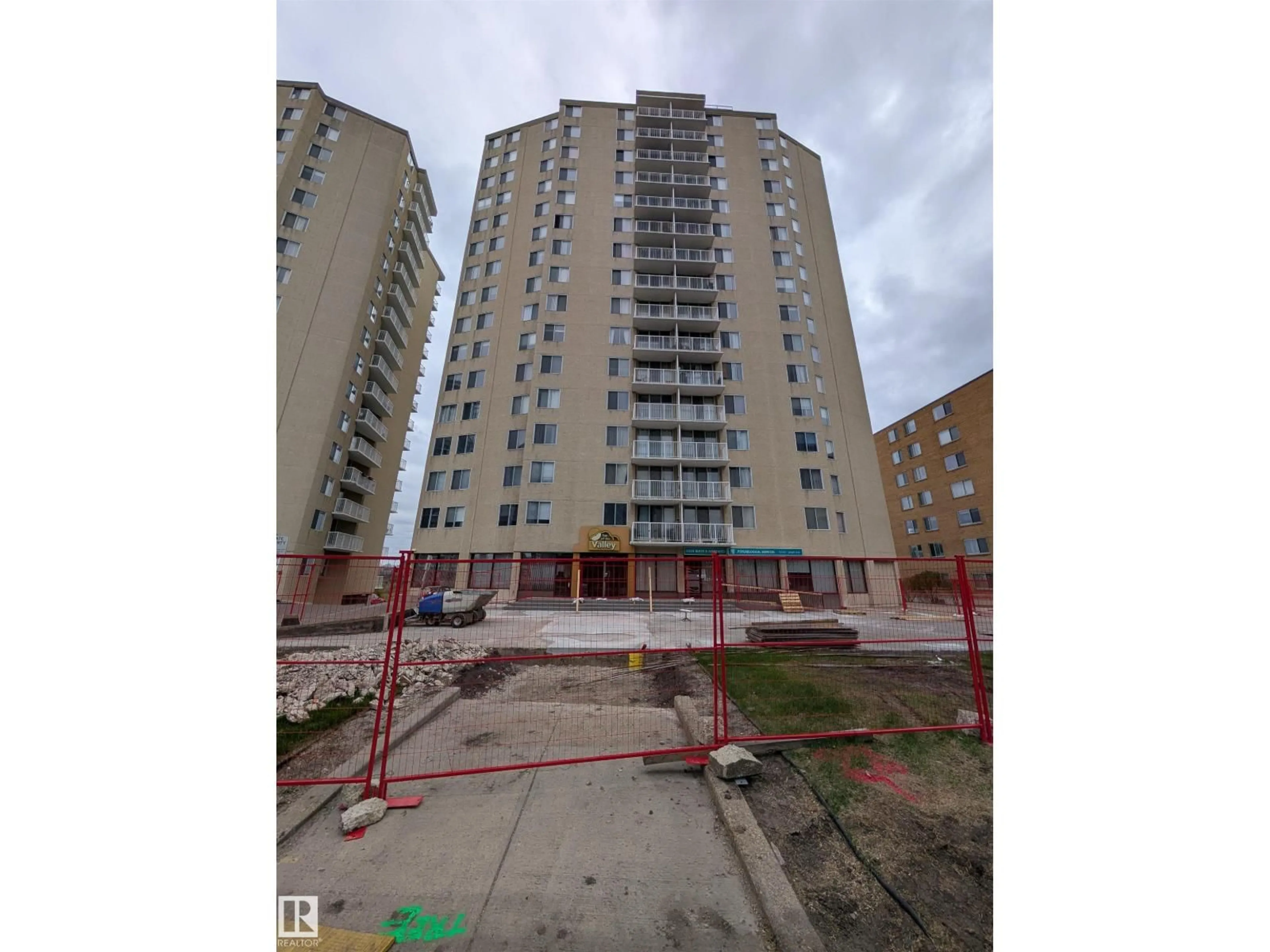 A pic from outside/outdoor area/front of a property/back of a property/a pic from drone, building for 705 - 12141 JASPER AV, Edmonton Alberta T5N3X8
