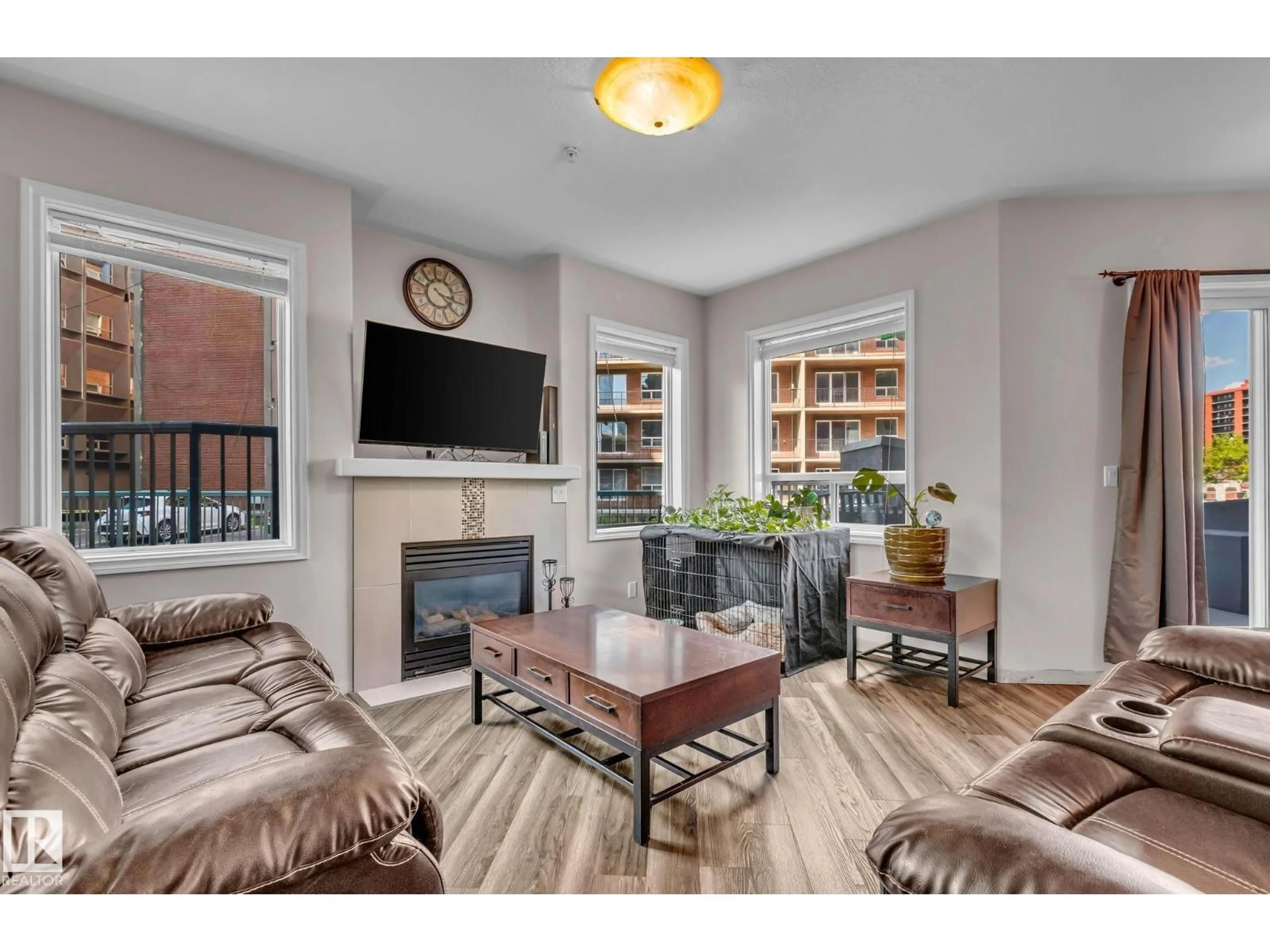 Living room with furniture, unknown for #104 - 10046 110 ST NW, Edmonton Alberta T5K2Y2