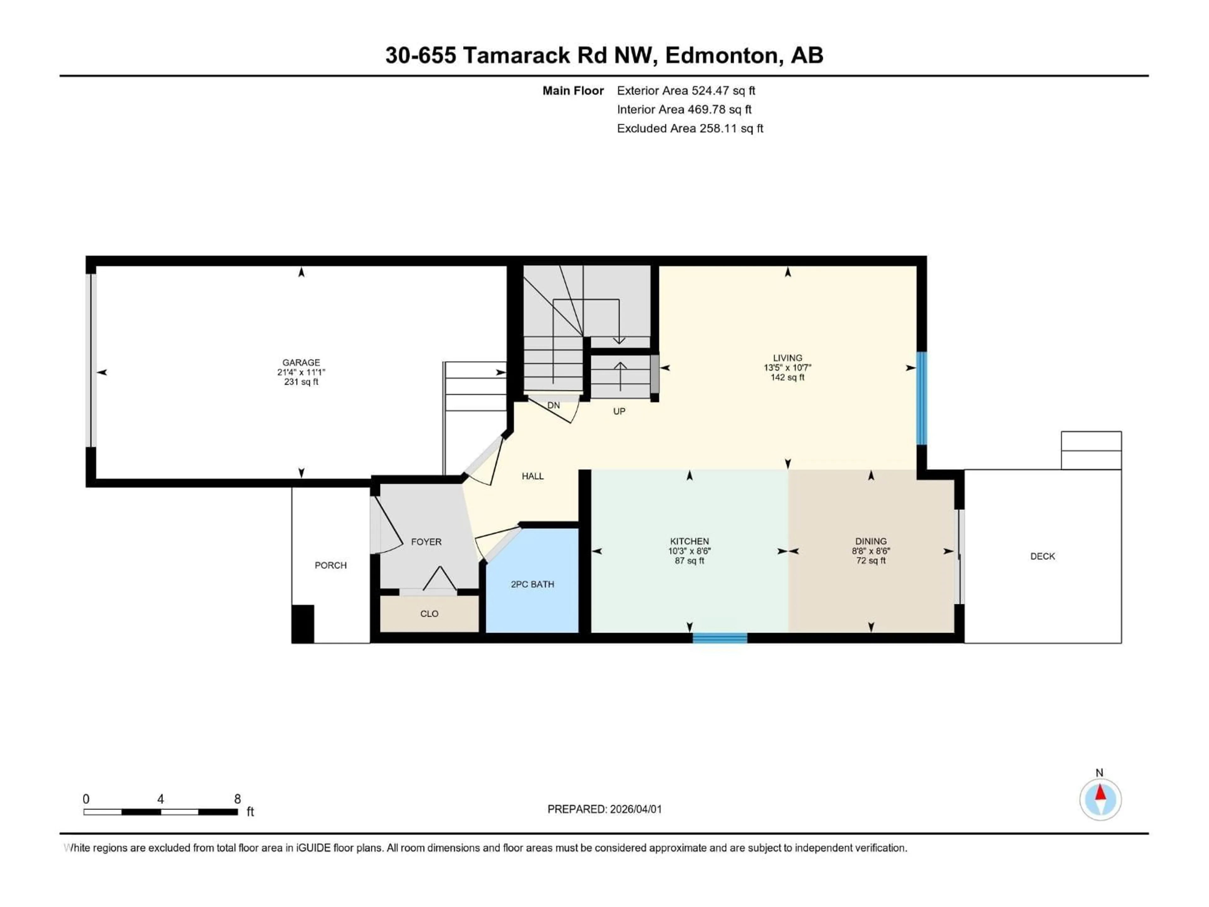 Floor plan for 655 - 30 TAMARACK RD, Edmonton Alberta T6T0N4