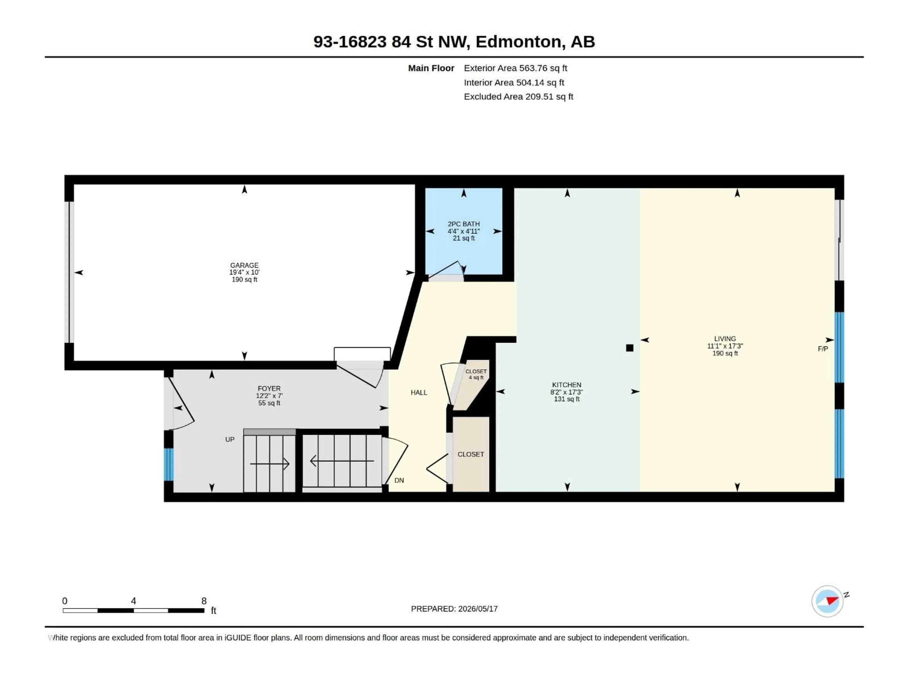 Floor plan for 93 16823 84 ST NW, Edmonton Alberta T5Z3S4