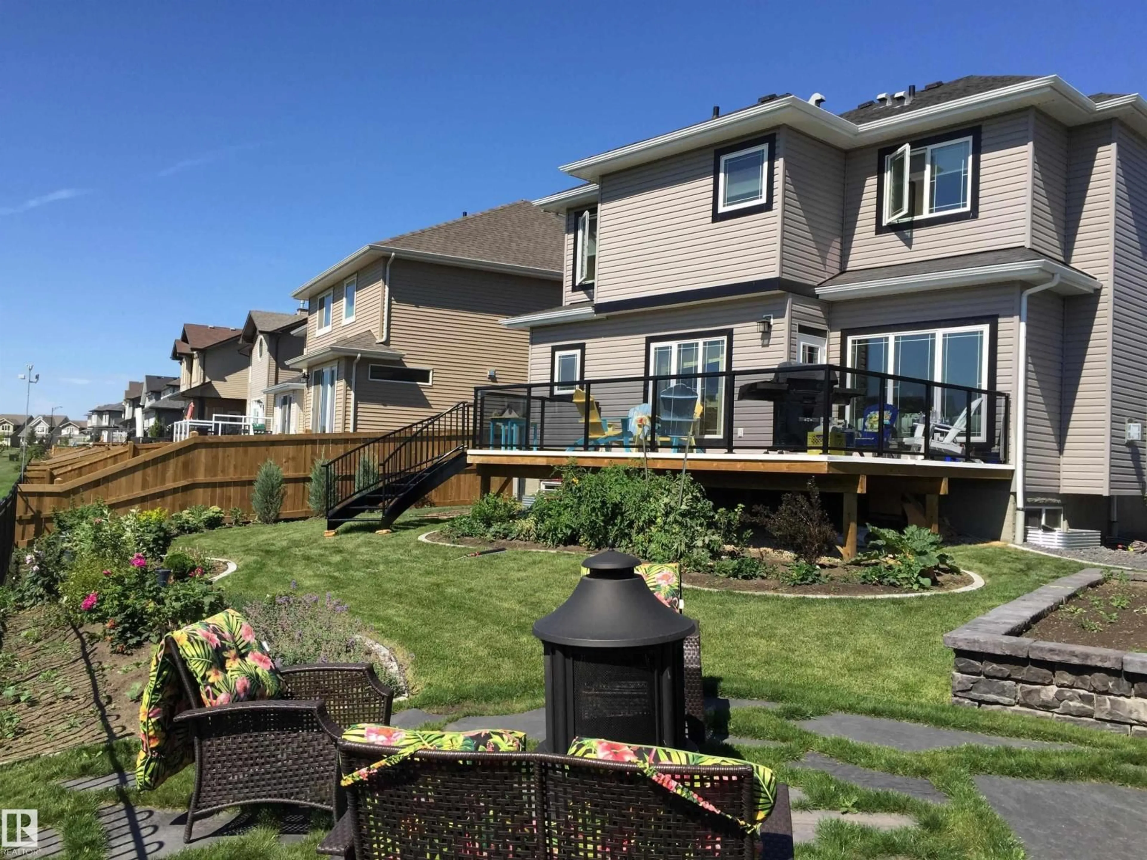 Patio, water/lake/river/ocean view for SW - 15807 11 AV, Edmonton Alberta T6W2S4