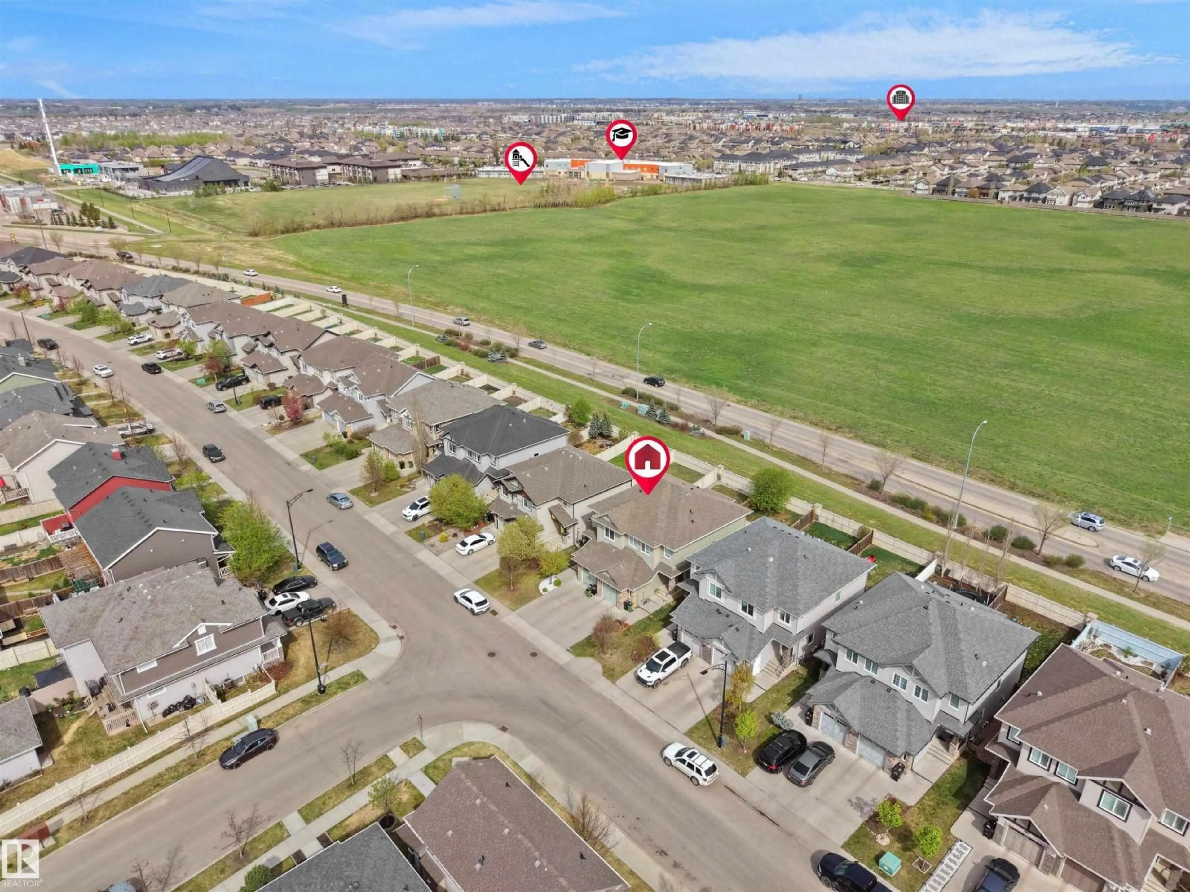 A pic from outside/outdoor area/front of a property/back of a property/a pic from drone, street for SW - 15926 10 AV, Edmonton Alberta T6W2H1