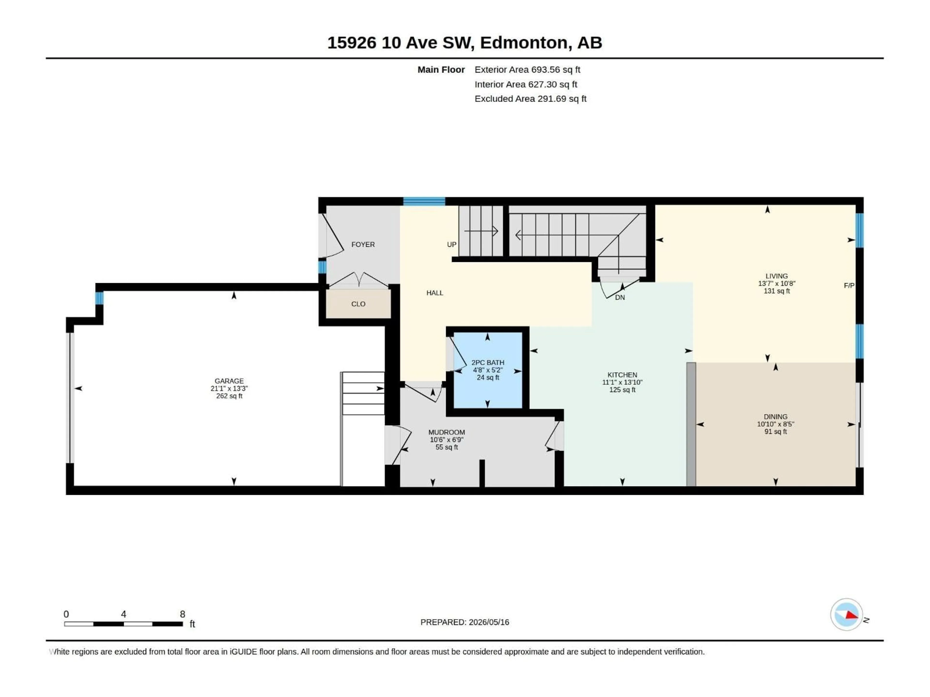 Floor plan for SW - 15926 10 AV, Edmonton Alberta T6W2H1