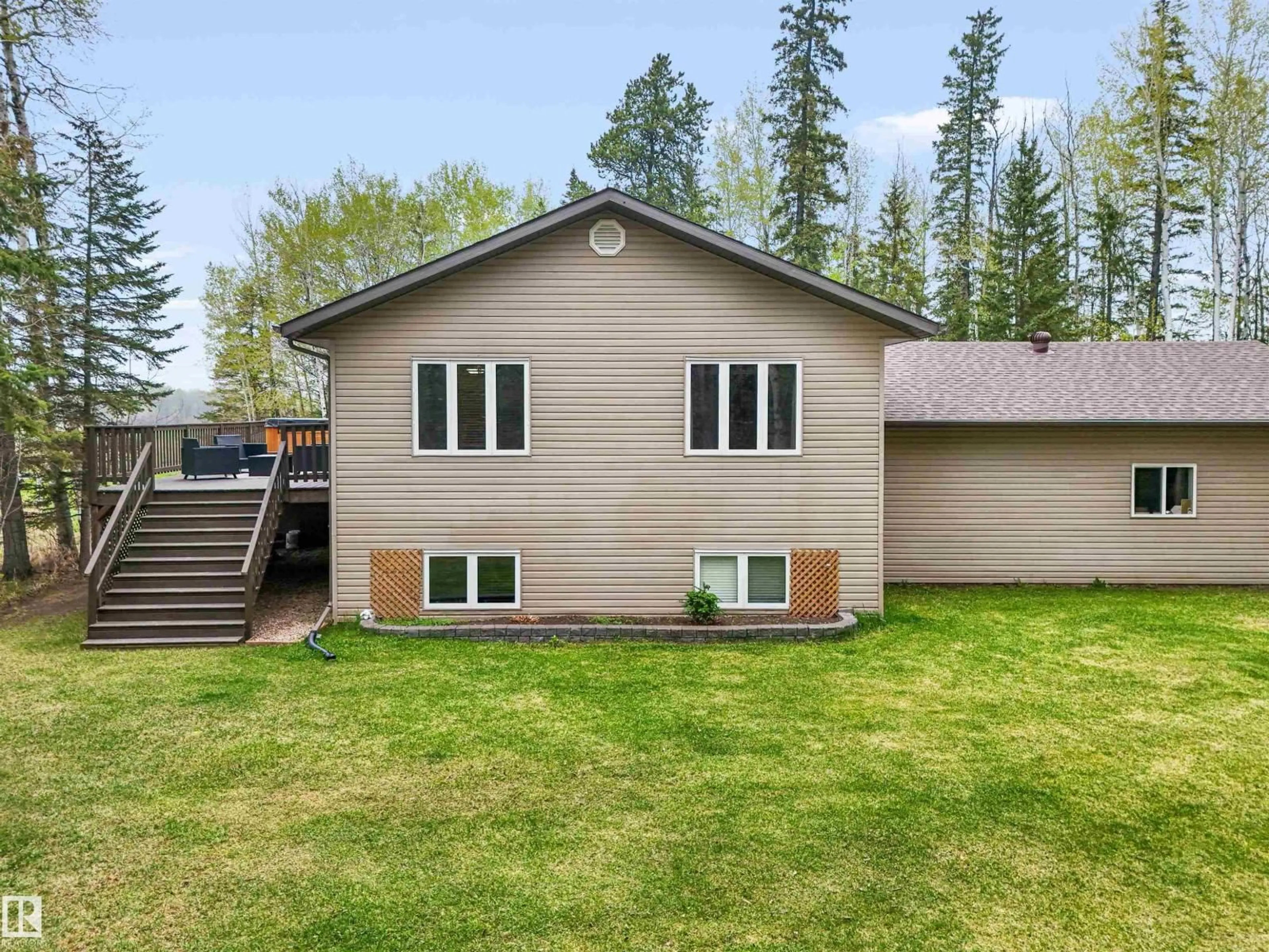 A pic from outside/outdoor area/front of a property/back of a property/a pic from drone, mountain view for #A - 8406 HWY 621, Rural Brazeau County Alberta T7A2A2