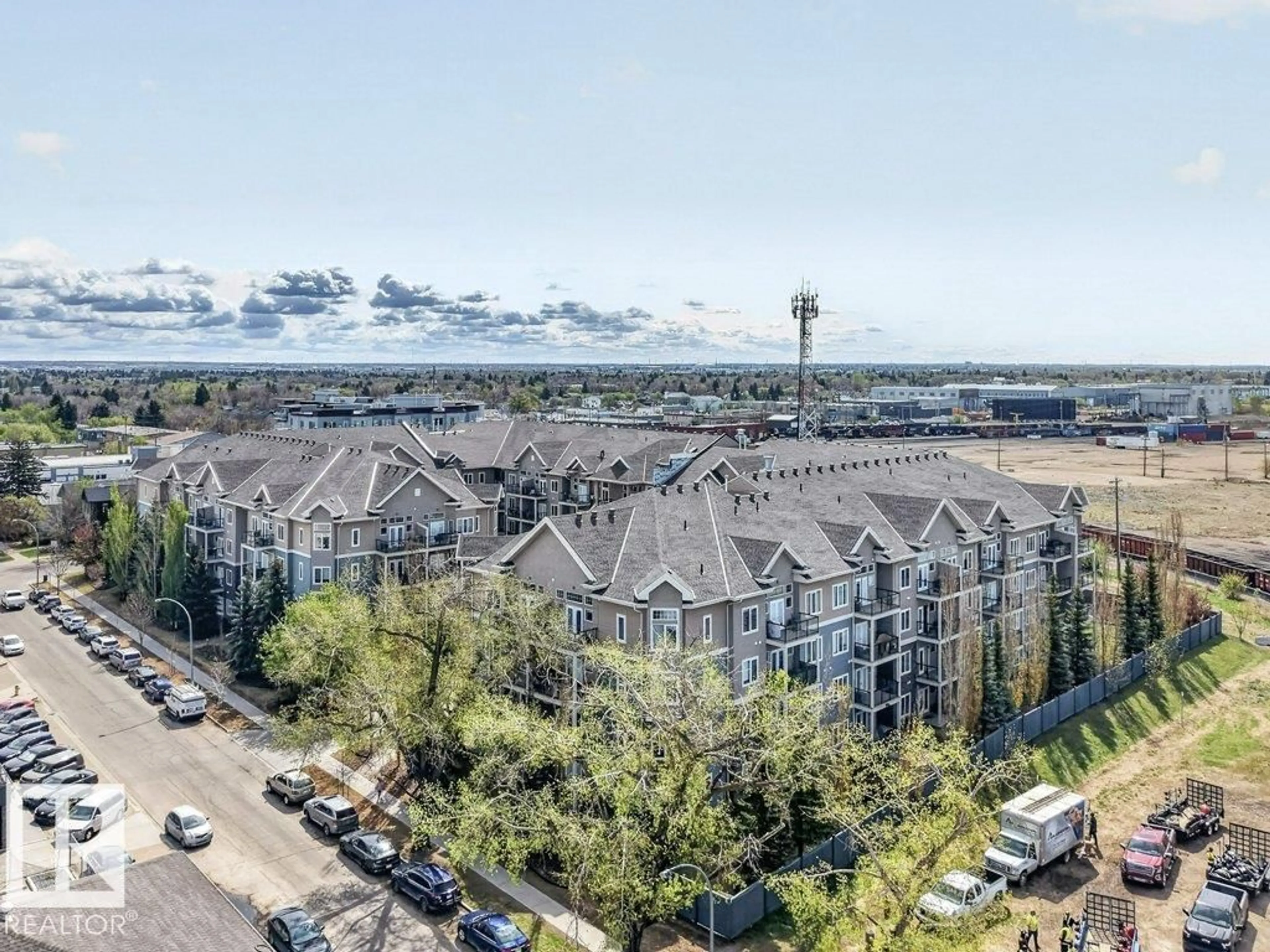 A pic from outside/outdoor area/front of a property/back of a property/a pic from drone, mountain view for #223 - 10121 80 AV, Edmonton Alberta T6E0B9