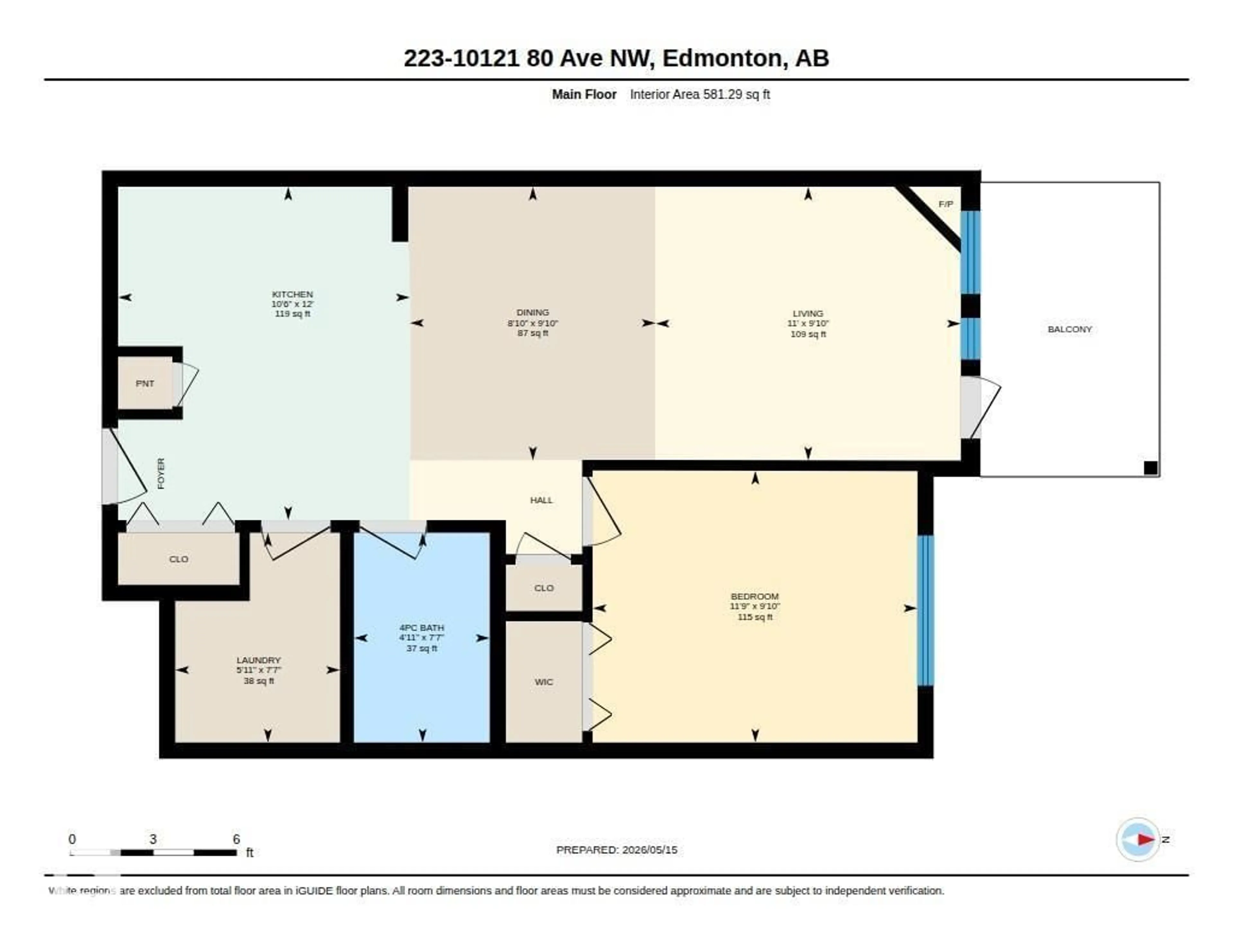 Floor plan for #223 - 10121 80 AV, Edmonton Alberta T6E0B9
