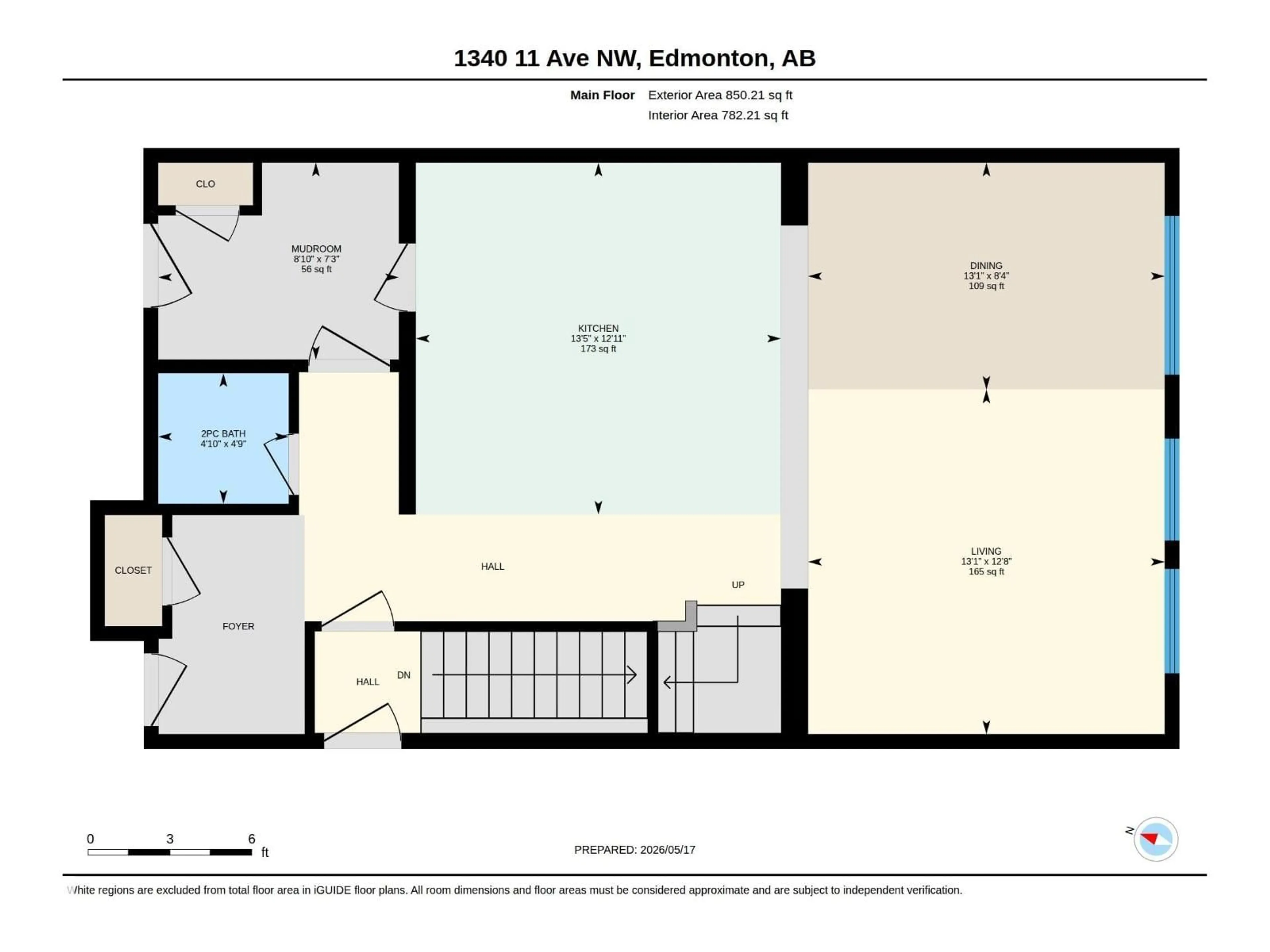 Floor plan for 1340 11 AV, Edmonton Alberta T6T2W4