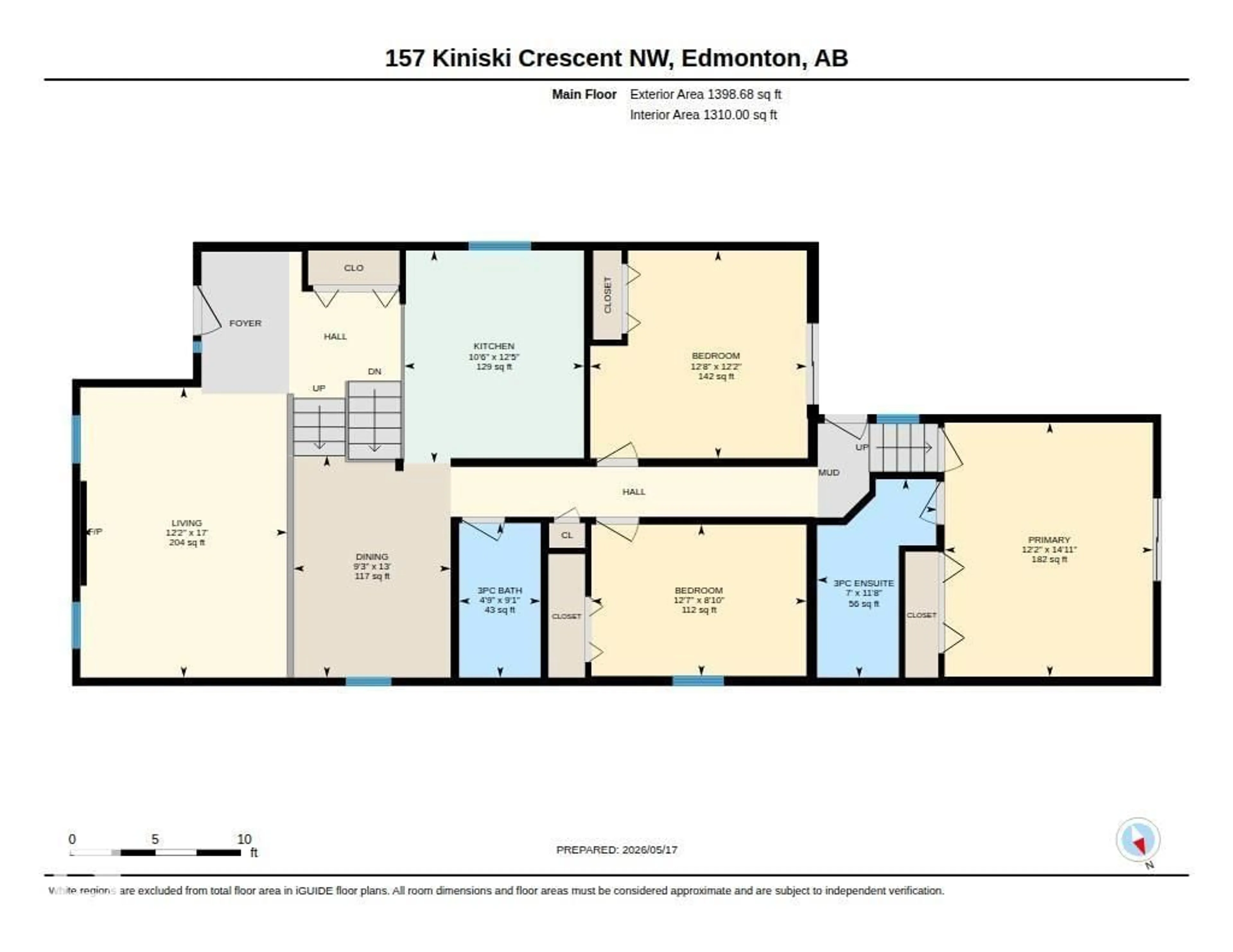 Floor plan for 157 KINISKI CR, Edmonton Alberta T6L5E2