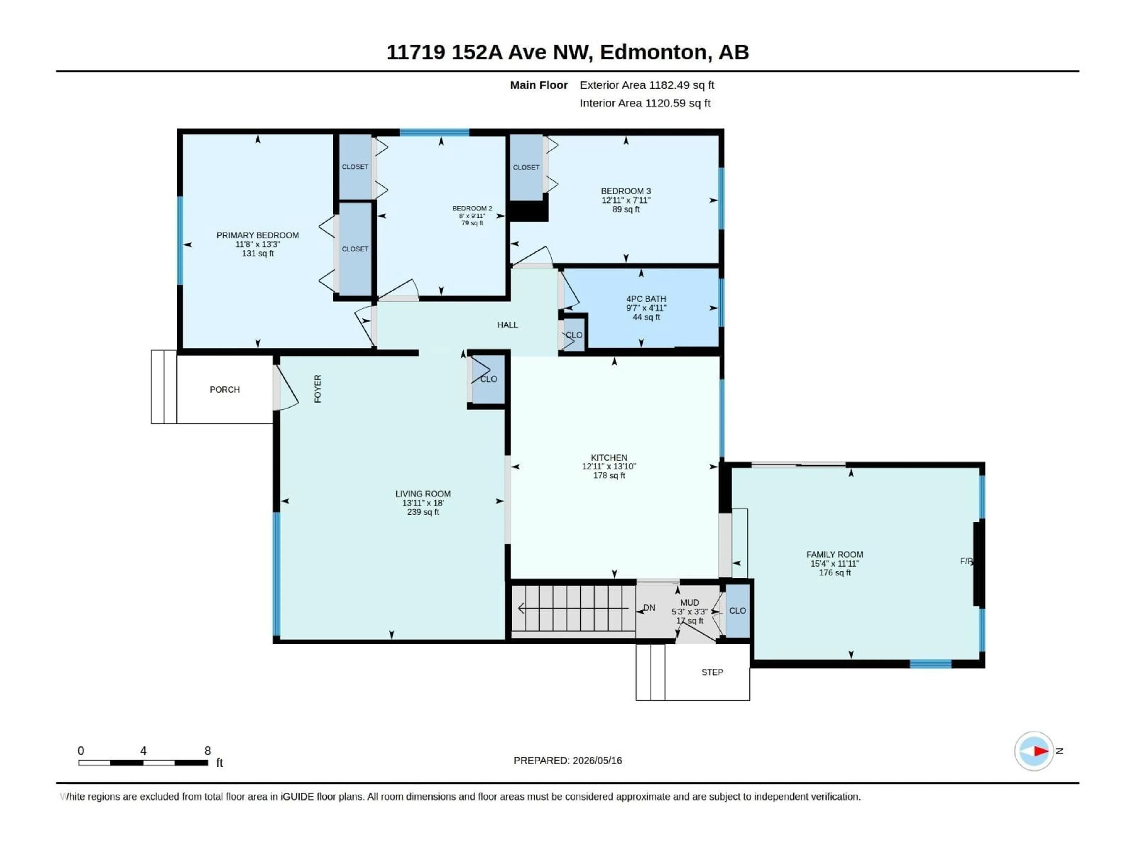 Floor plan for 11719 152A AV, Edmonton Alberta T5X1E5