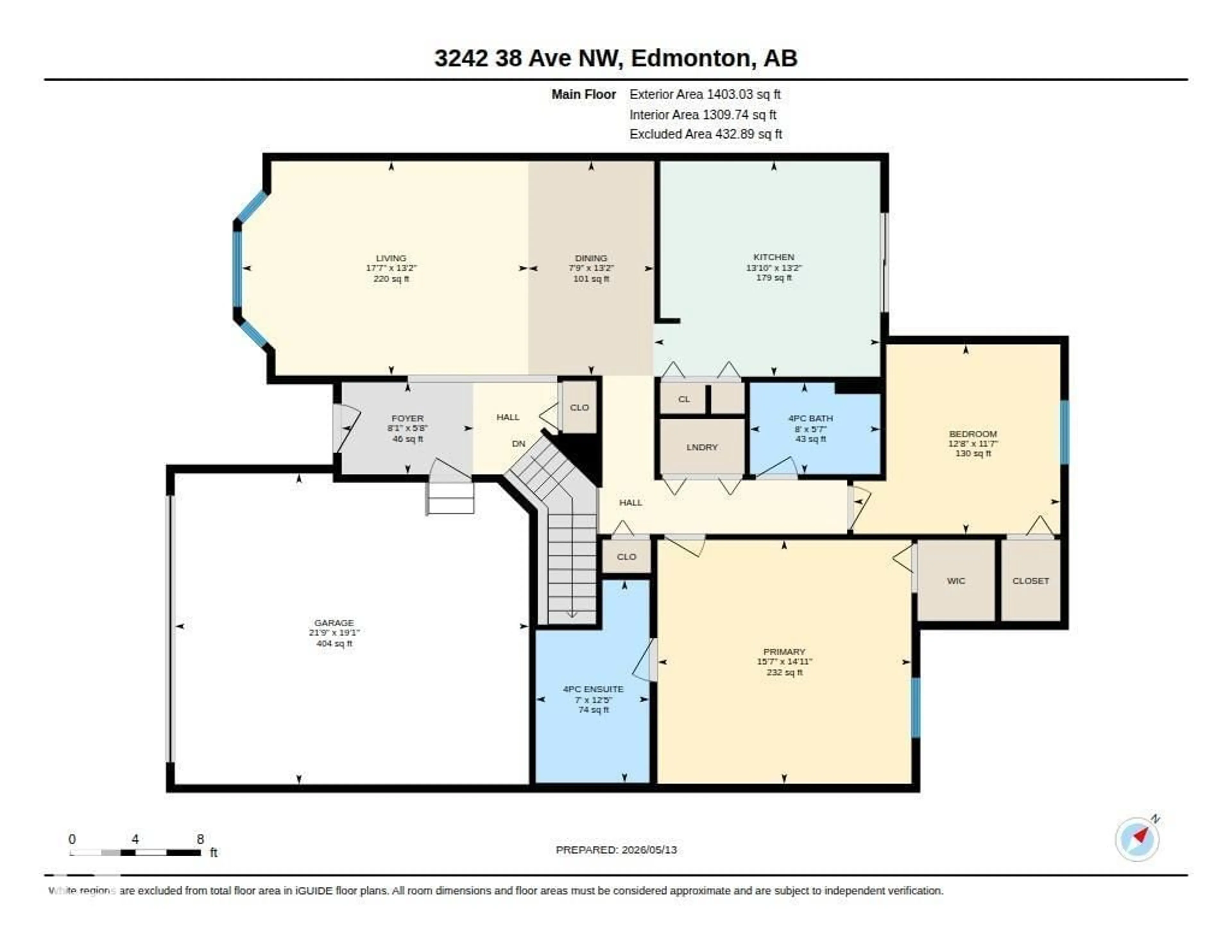 Floor plan for NW - 3242 38 AV, Edmonton Alberta T6T1J3