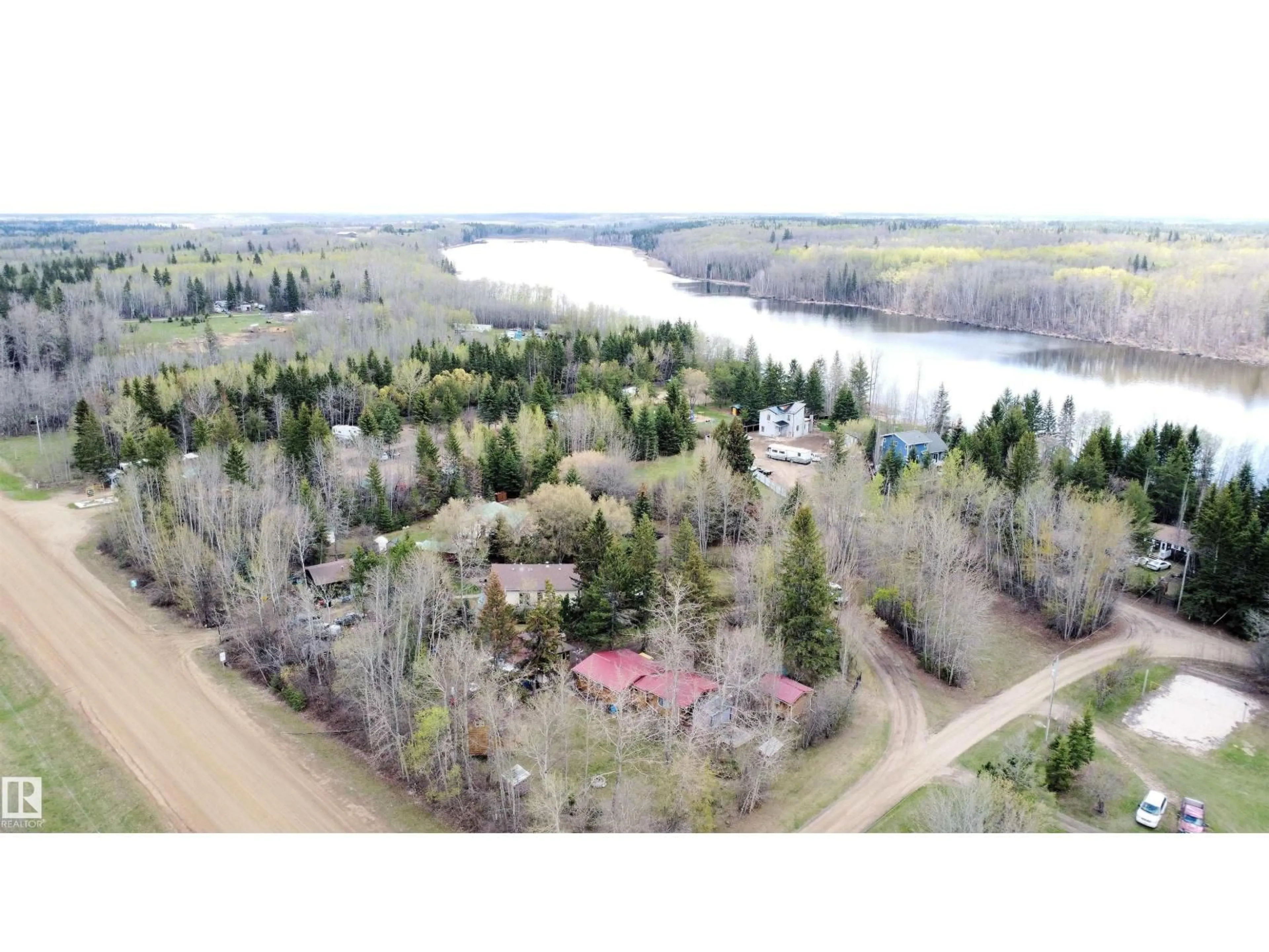 A pic from outside/outdoor area/front of a property/back of a property/a pic from drone, water/lake/river/ocean view for 23303 TWP ROAD 590, Rural Westlock County Alberta T6G0J2