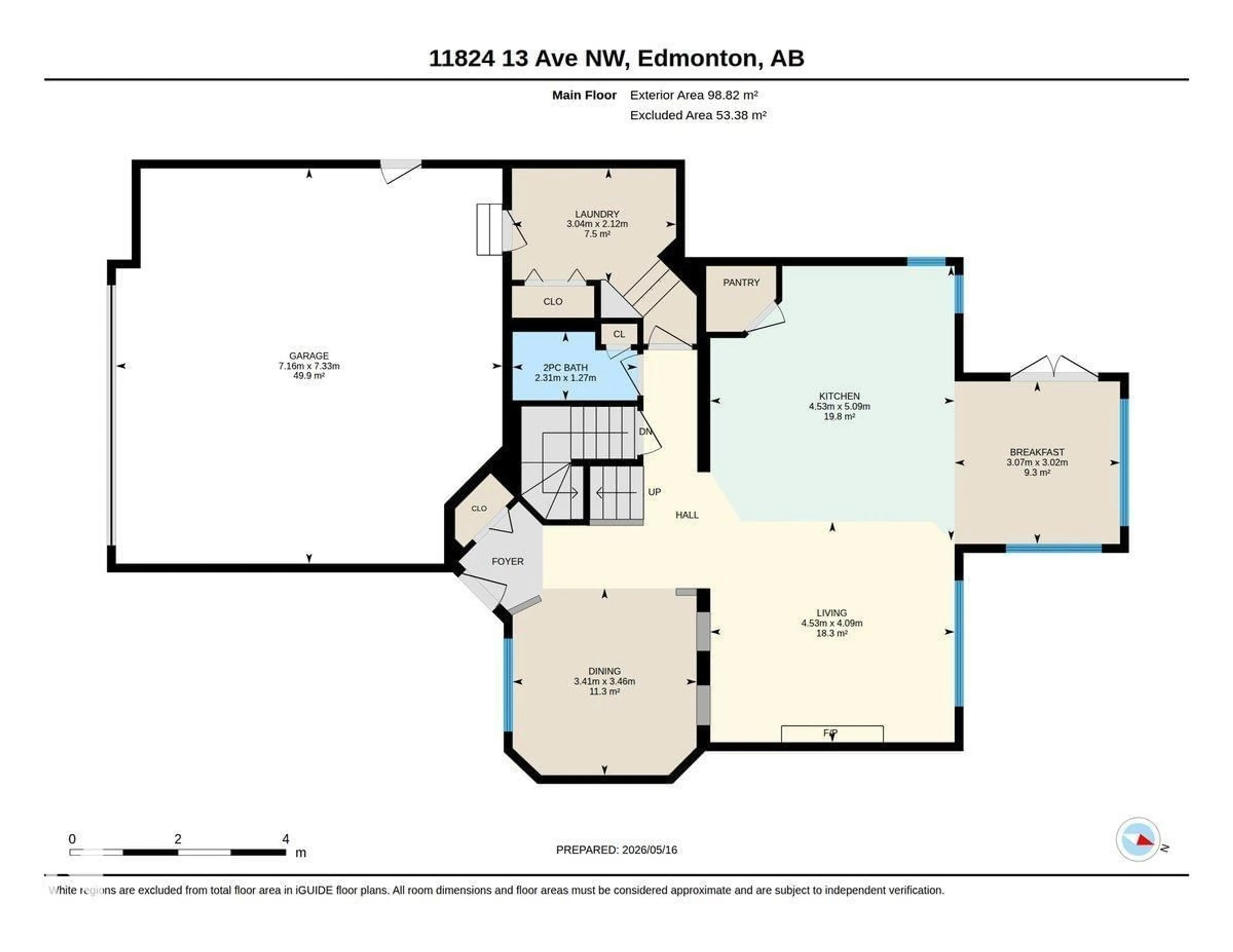 Floor plan for 11824 13 AV, Edmonton Alberta T6J7E9